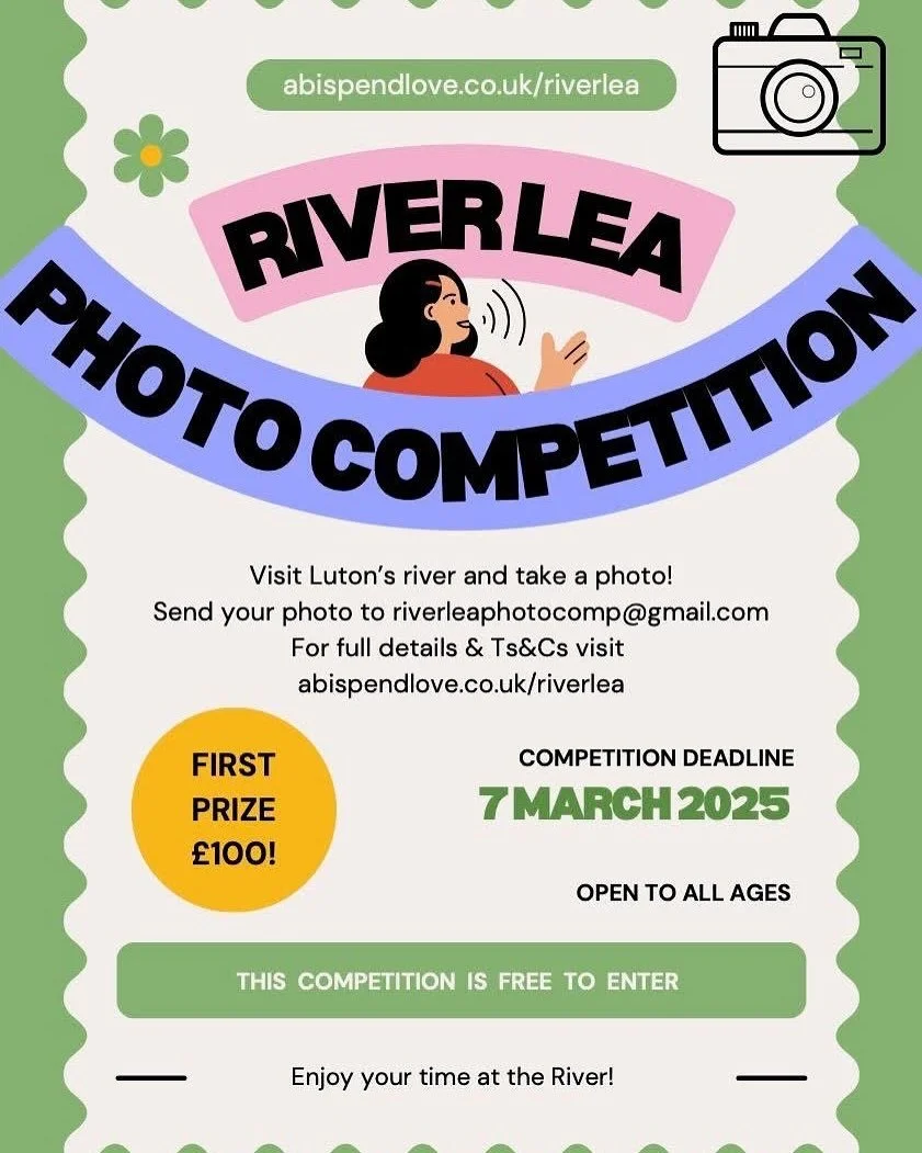 Local artist Abispendlove is hosting a photography competition as part of the Town Centre Guildford St billboard project 📷

The theme is the River Lea, and now&rsquo;s your chance to snap a picture of the river with your phone or camera. The winning