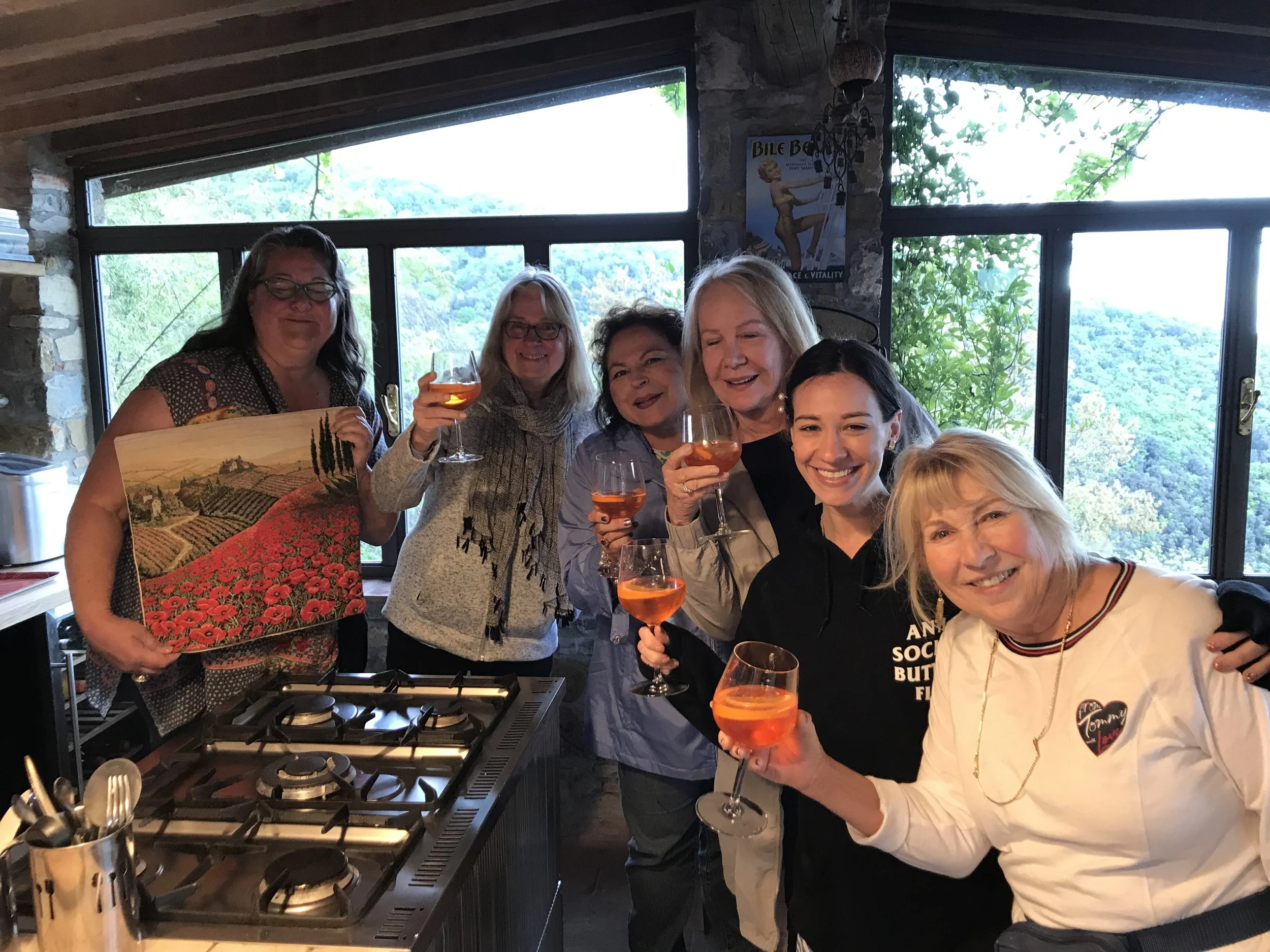 Afternoon spritzers after a successful shopping expedition