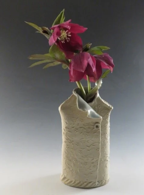 6” hand built dress vase .