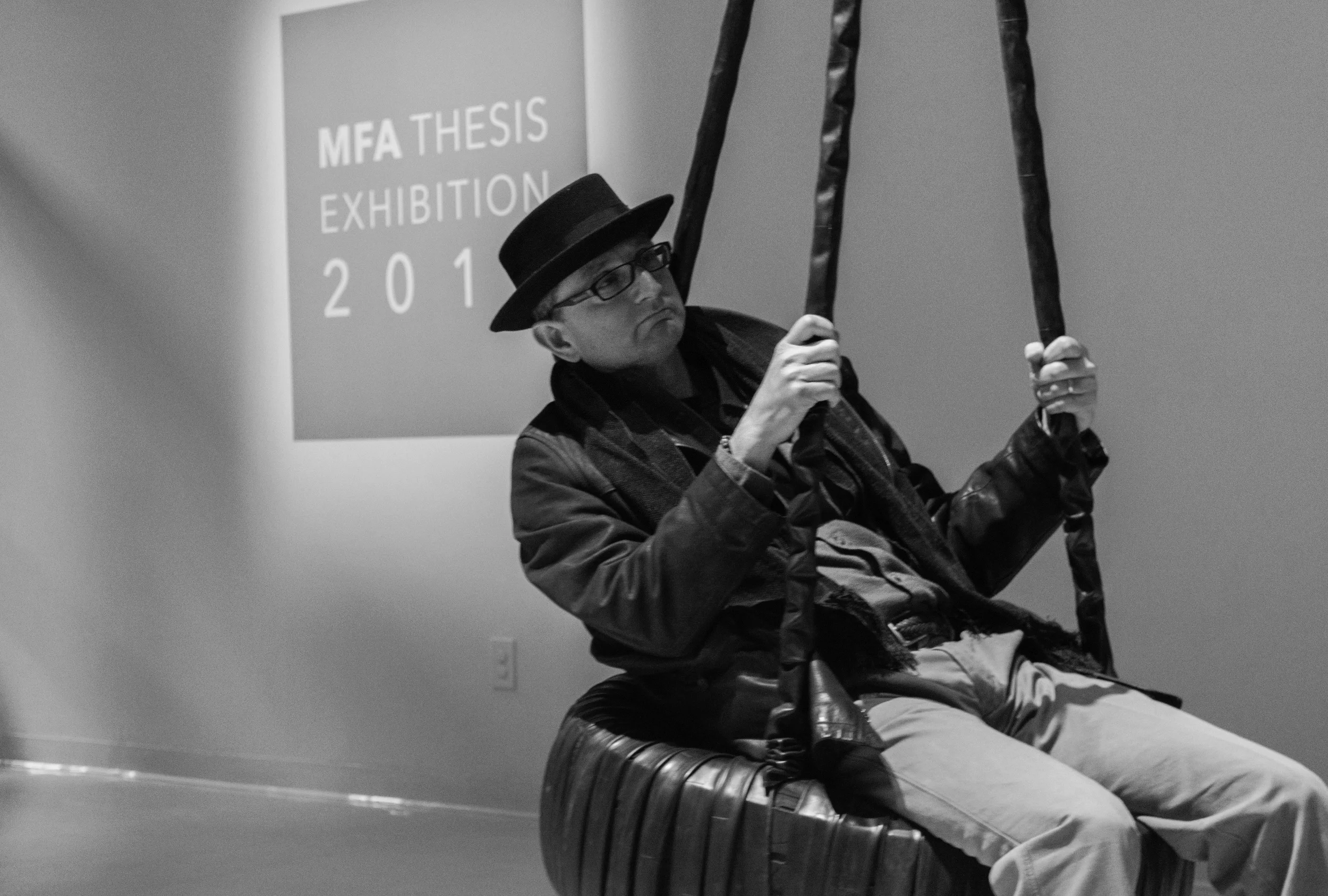 Man on the North Guard during MFA exhibition 