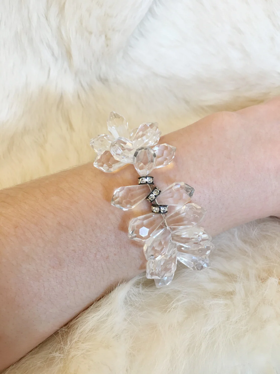 Bracelet baroque Cristal blanc - Espace-lithothérapie