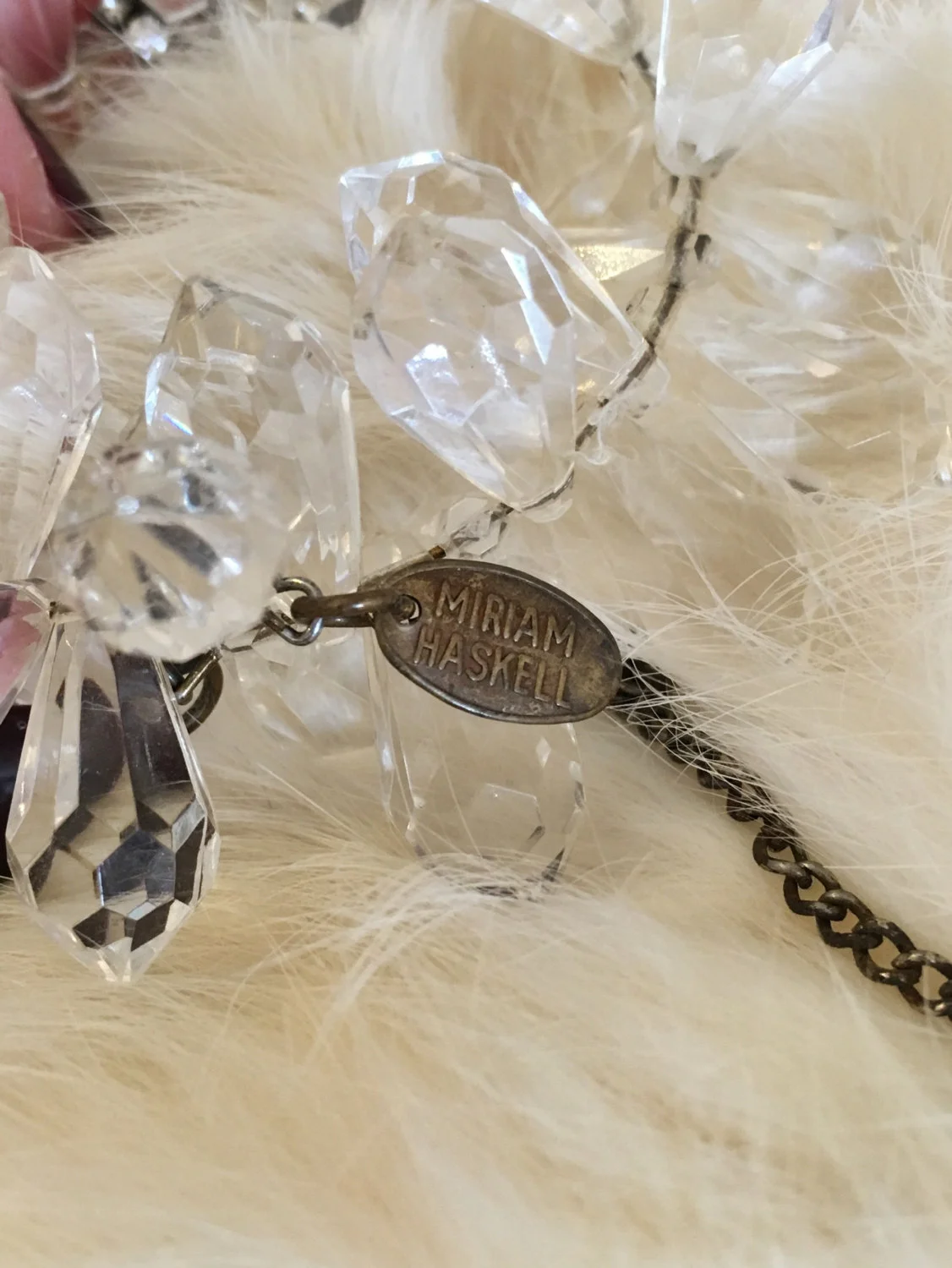 Vintage Miriam Haskell Wire Cut Glass Crystal Bracelet — Miranda