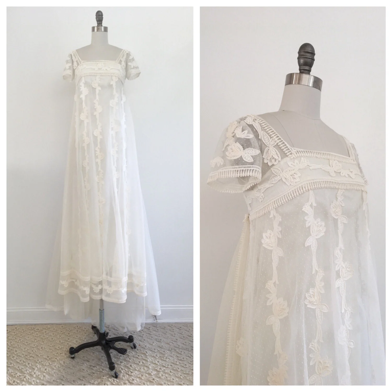 Vintage 1960s pointe d'esprite tulle 