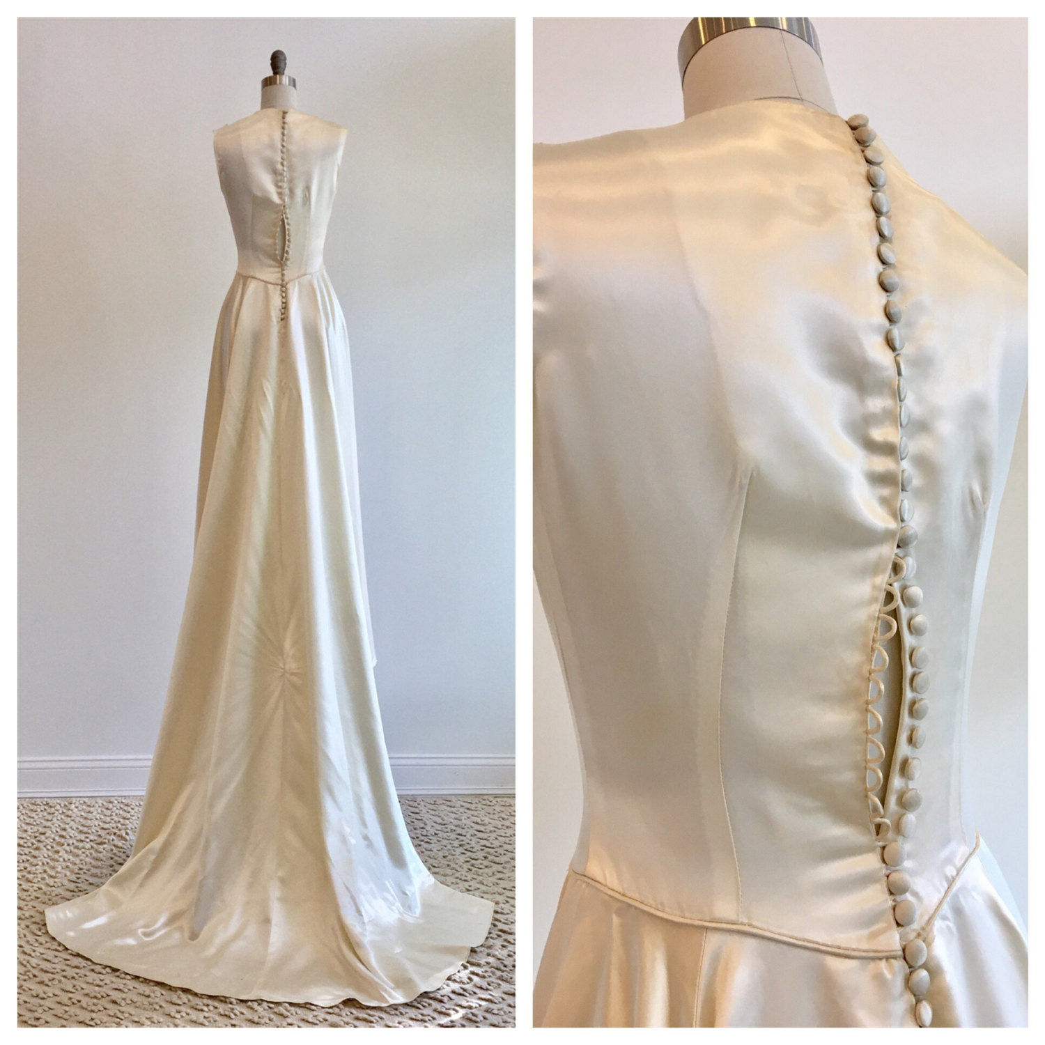 vintage satin wedding gown