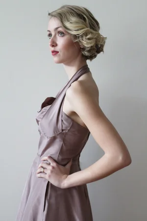 1960s Mauve Halter Style Party Dress  Miranda's Vintage Bridal