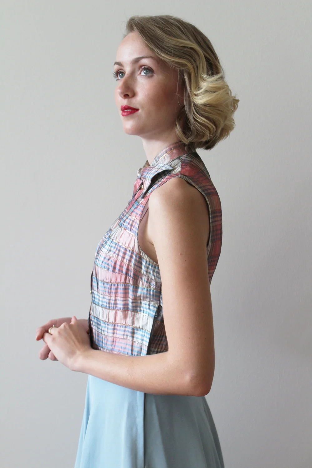 ralph lauren blue and white striped dress Vintage 1950s Periwinkle Blue Chiffon Cocktail Dress – Top Notch Vintage