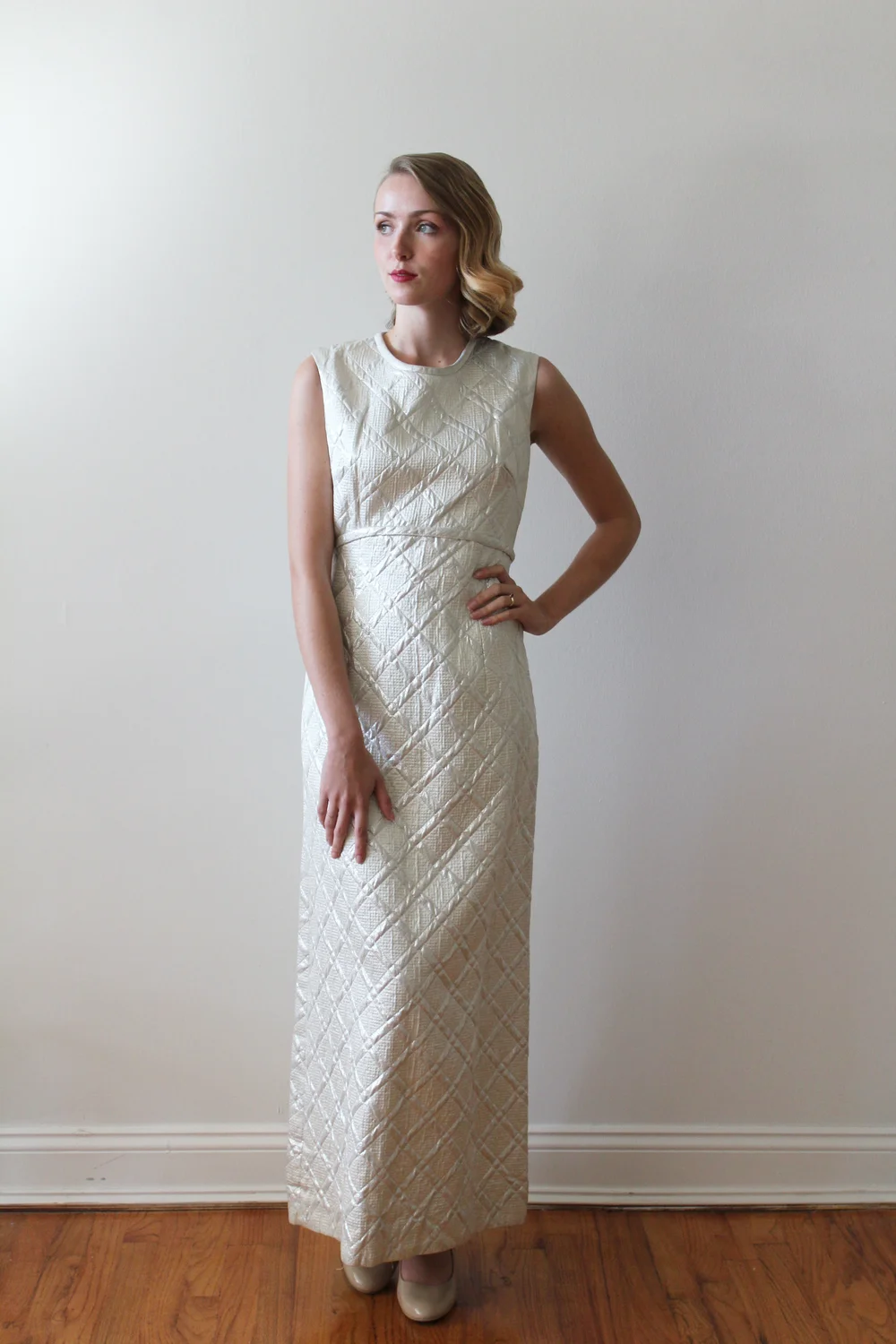 open lace back dress 50s Party Dress with Popover Jacket Vintage 60s Long Gown Blue Green Brocade Carol Brent VFG