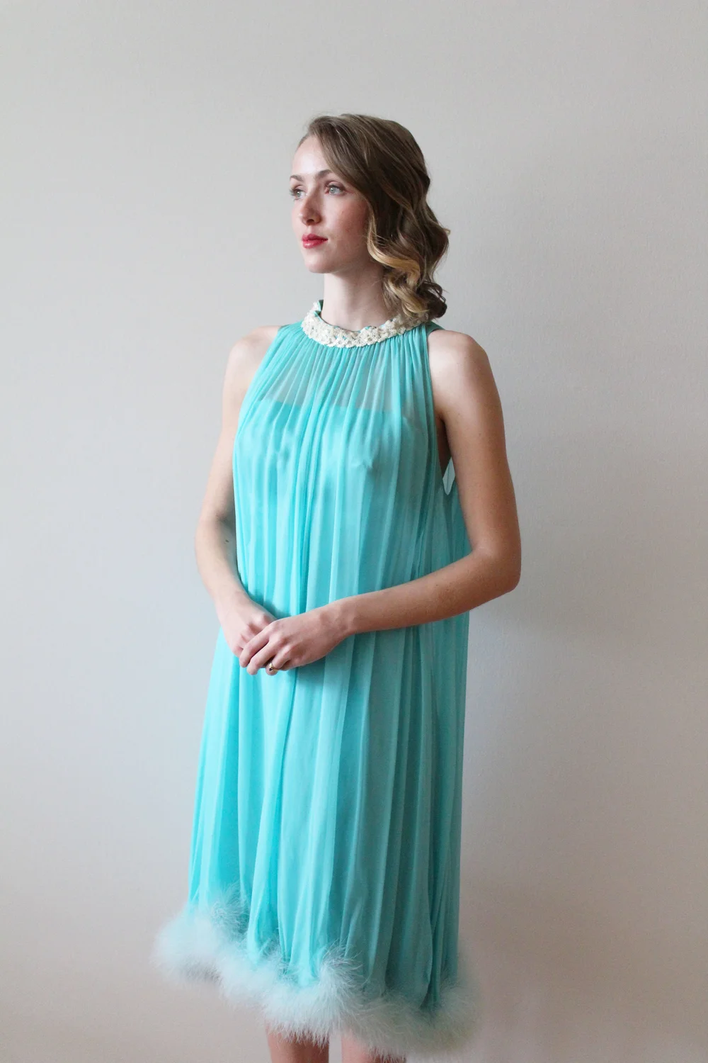 teal birthday dress Mint Green Baby Birthday Dress Puff Sleeve Princess Dress – marryshe main image 0