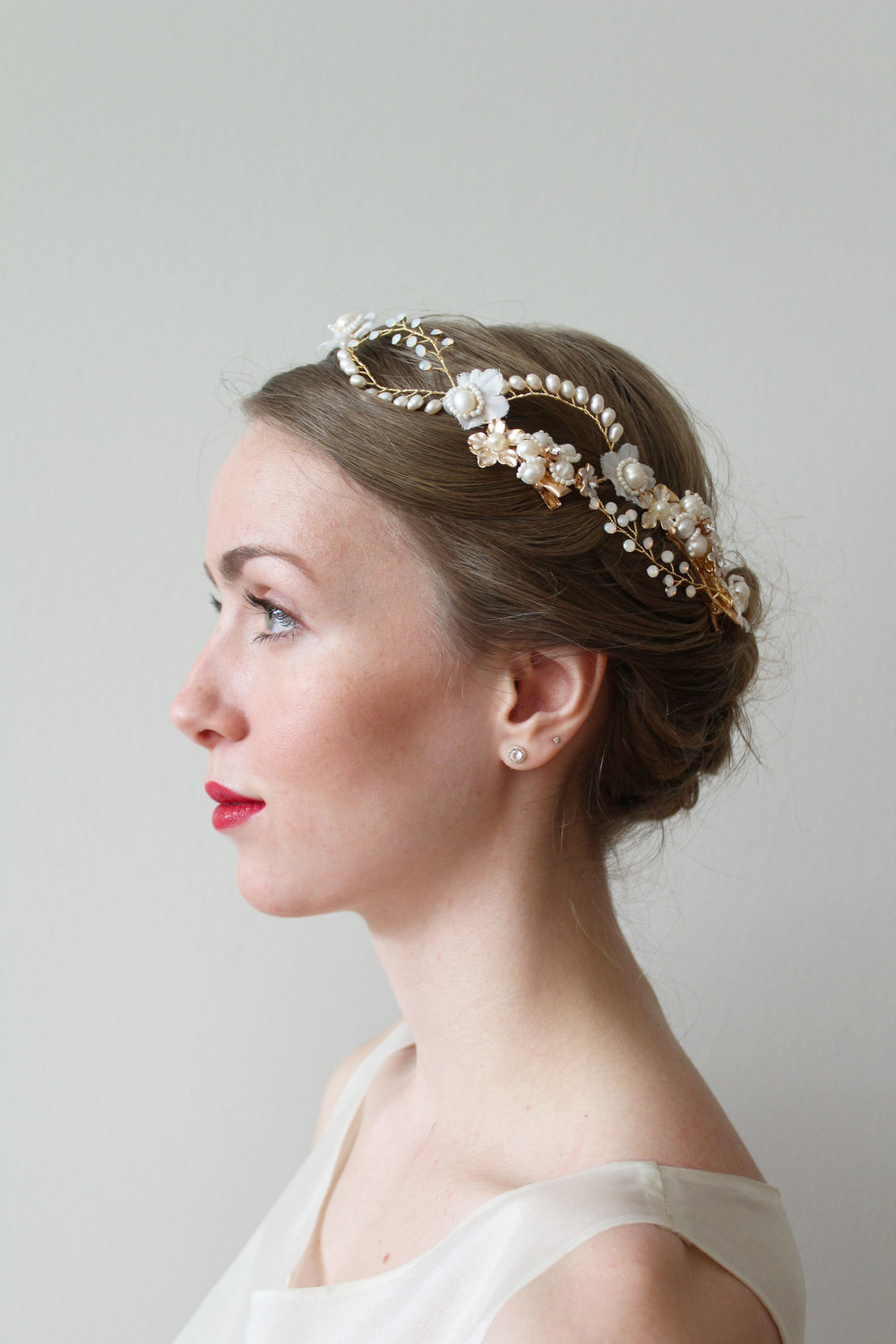 Infinity Fresh Water Pearl Hair Clip — Miranda's Vintage Bridal