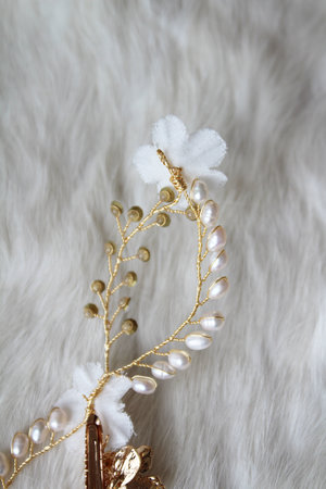 Infinity Fresh Water Pearl Hair Clip — Miranda's Vintage Bridal