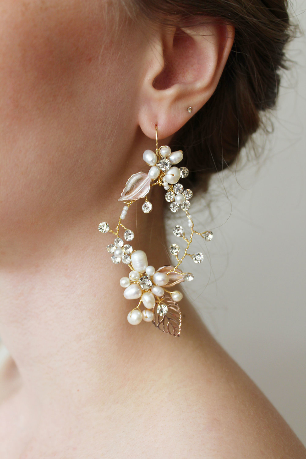 Vintage Rhinestone Floral Earrings