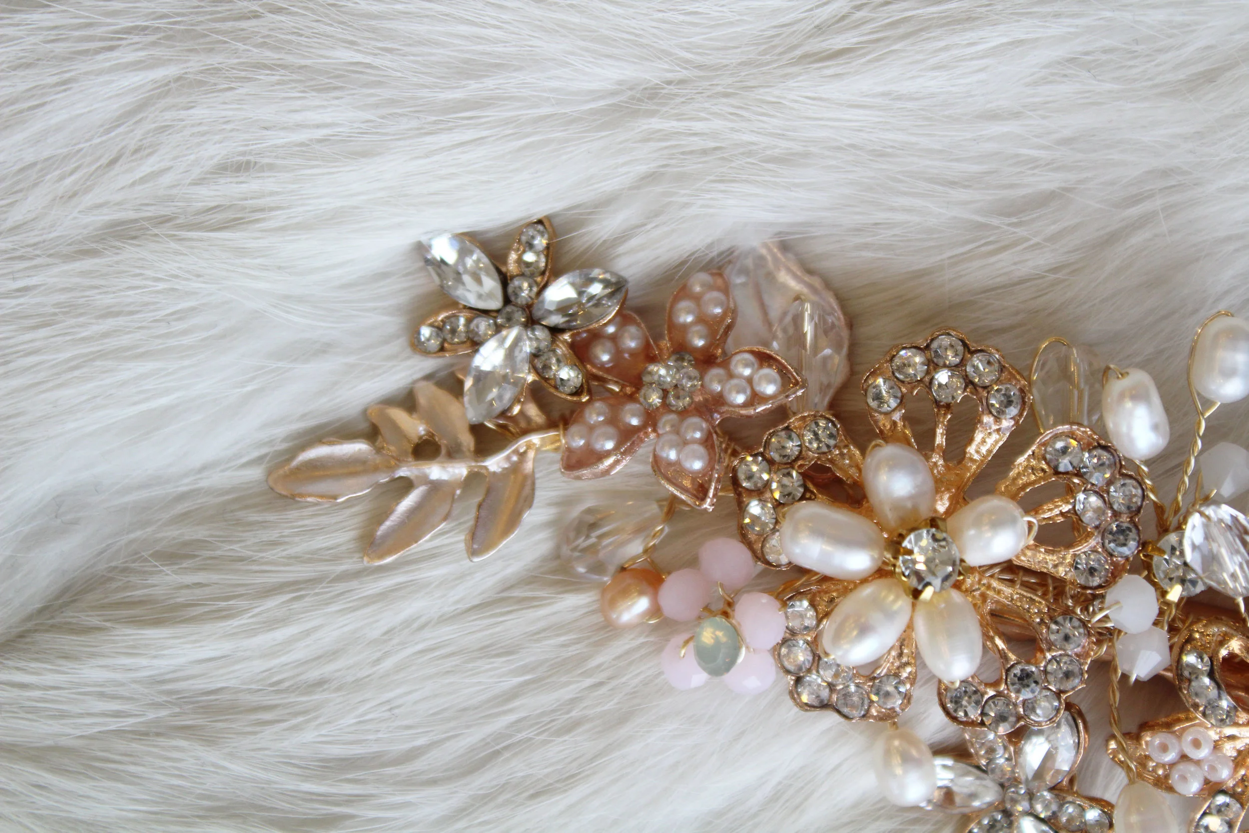 Rose Gold Floral Hair Clip