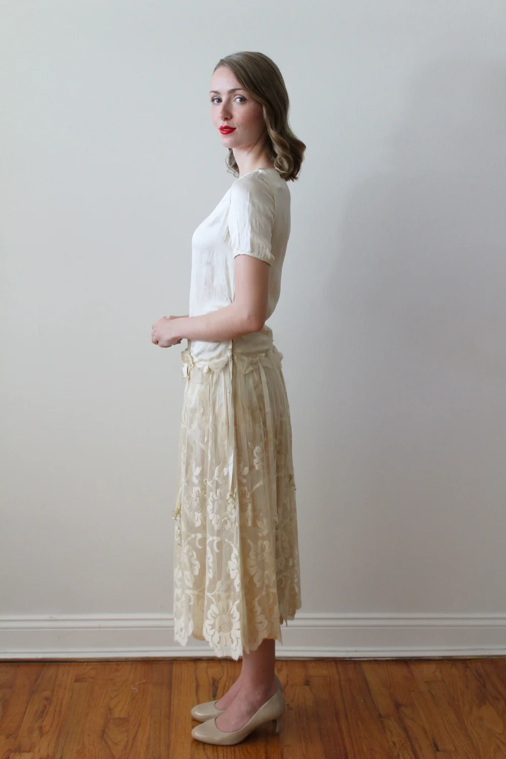 Antique 1920s Flapper Style Wedding Dress - Irene  Miranda's Vintage Bridal