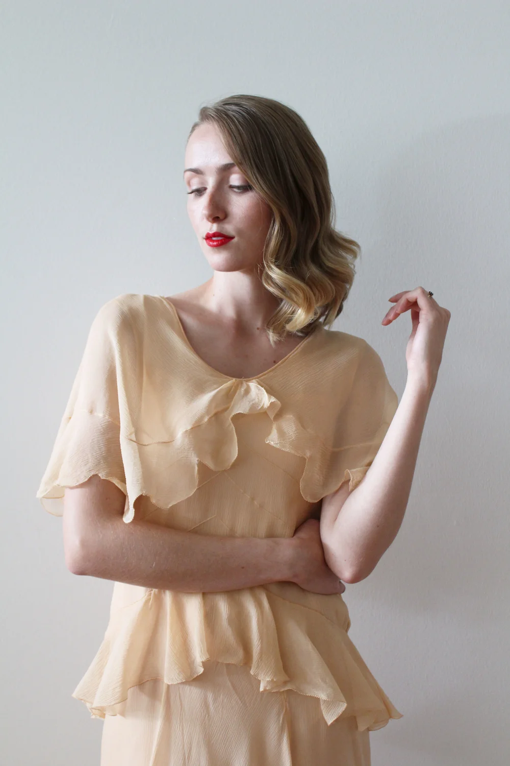 Vintage 1920s Peach Wedding Dress - Juniper  Miranda's Vintage Bridal