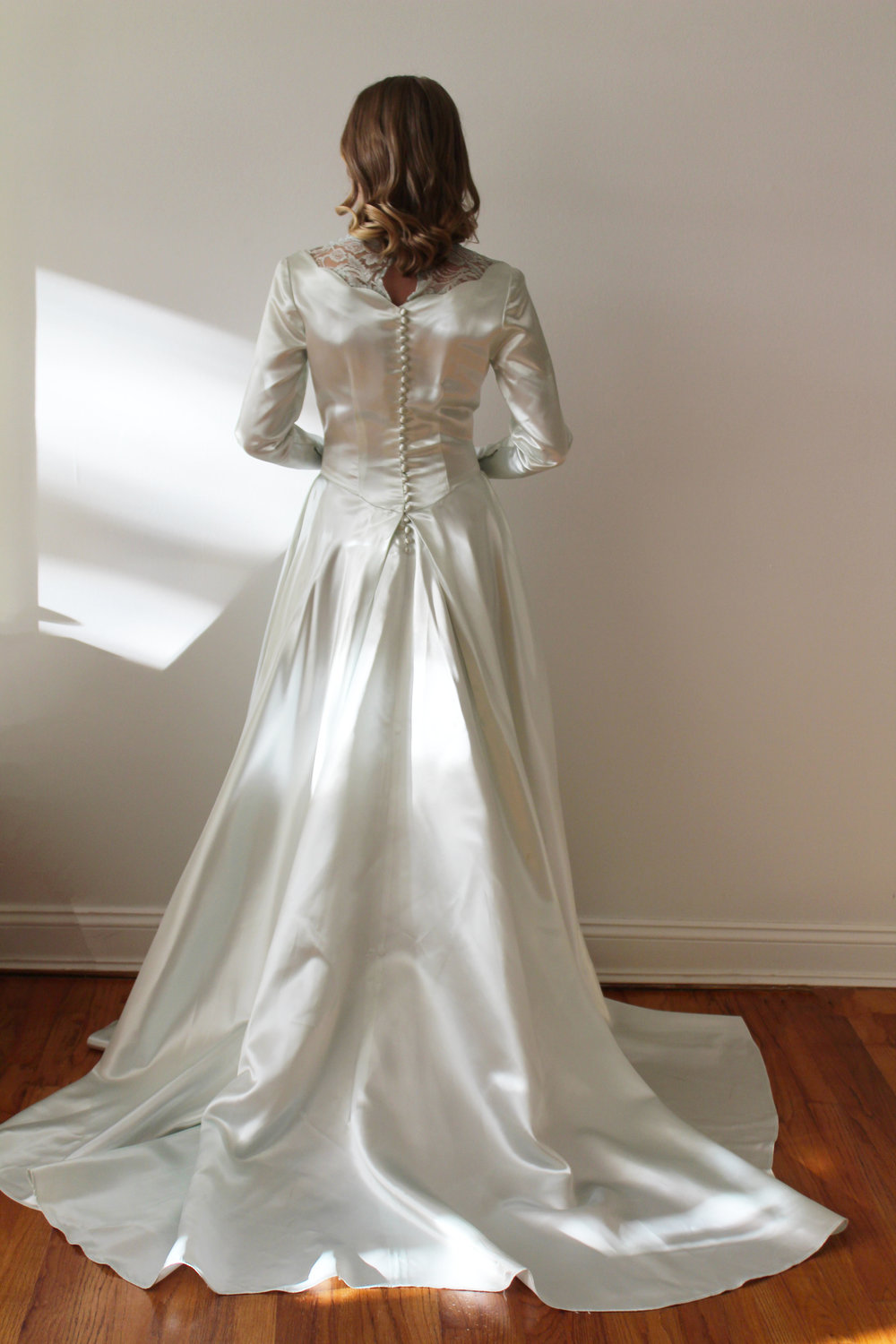 Viniodress Vintage Light Blue Wedding Gown with Veil Princess Dress VW1584 Custom Colors / US 8