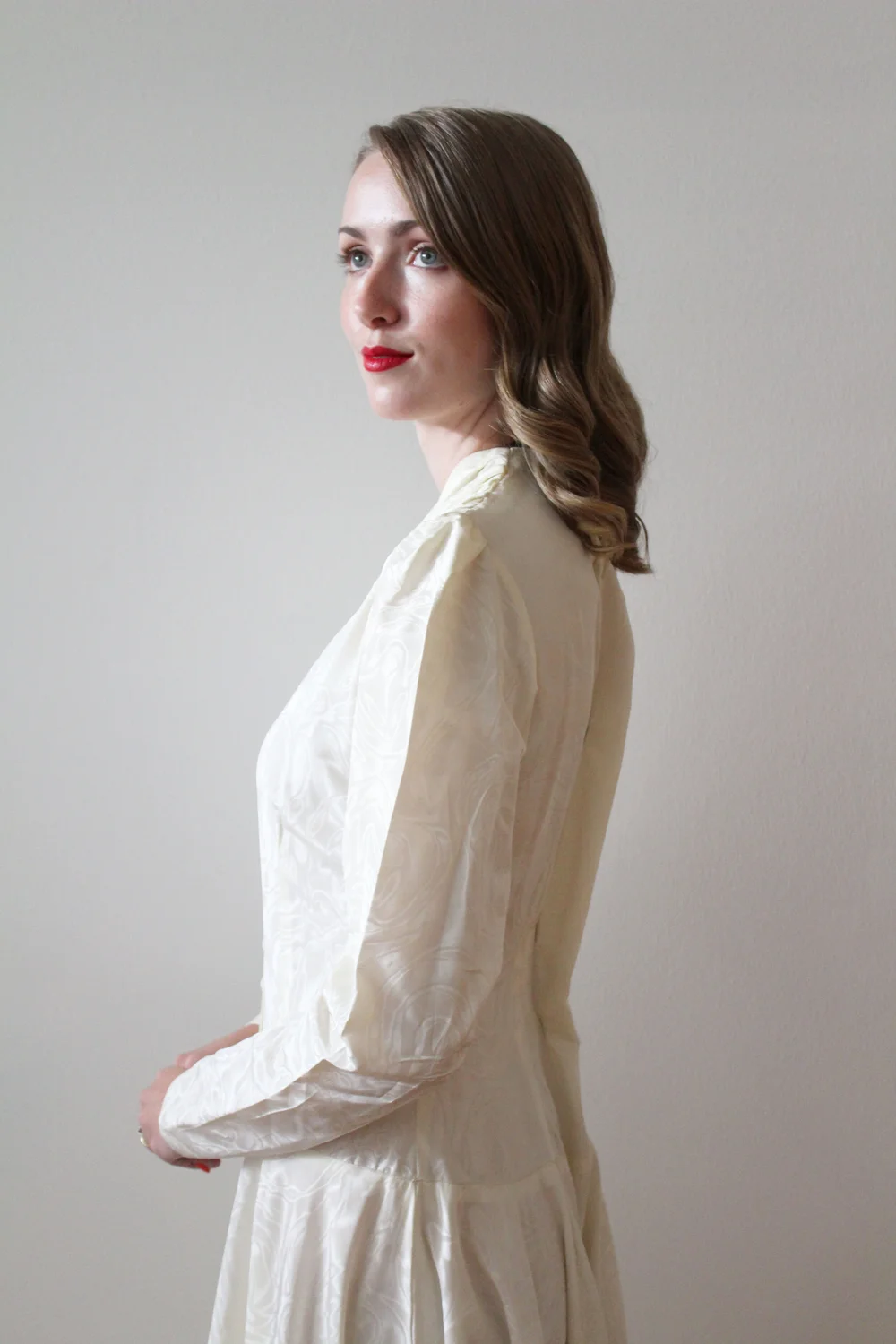 Vintage 1940s Moire Taffeta Wedding Dress - Martha  Miranda's Vintage  Bridal