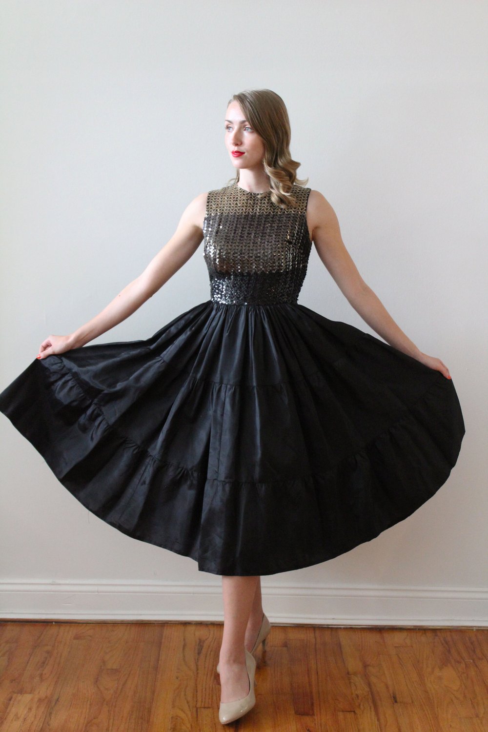 blue dress for baby girl Shalini Houndstooth Sequin Dress Black/Gold 2-3 Years