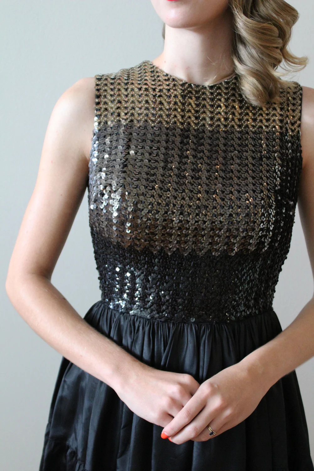white christmas dresses Sparkly Black and Gold Glitter Prom Dresses Ball Gown, Off the Shoulde main image 0