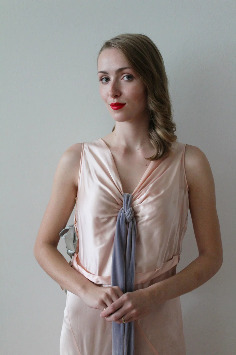 Vintage 1930s Pink Satin Wedding Dress - Odelle  Miranda's Vintage Bridal