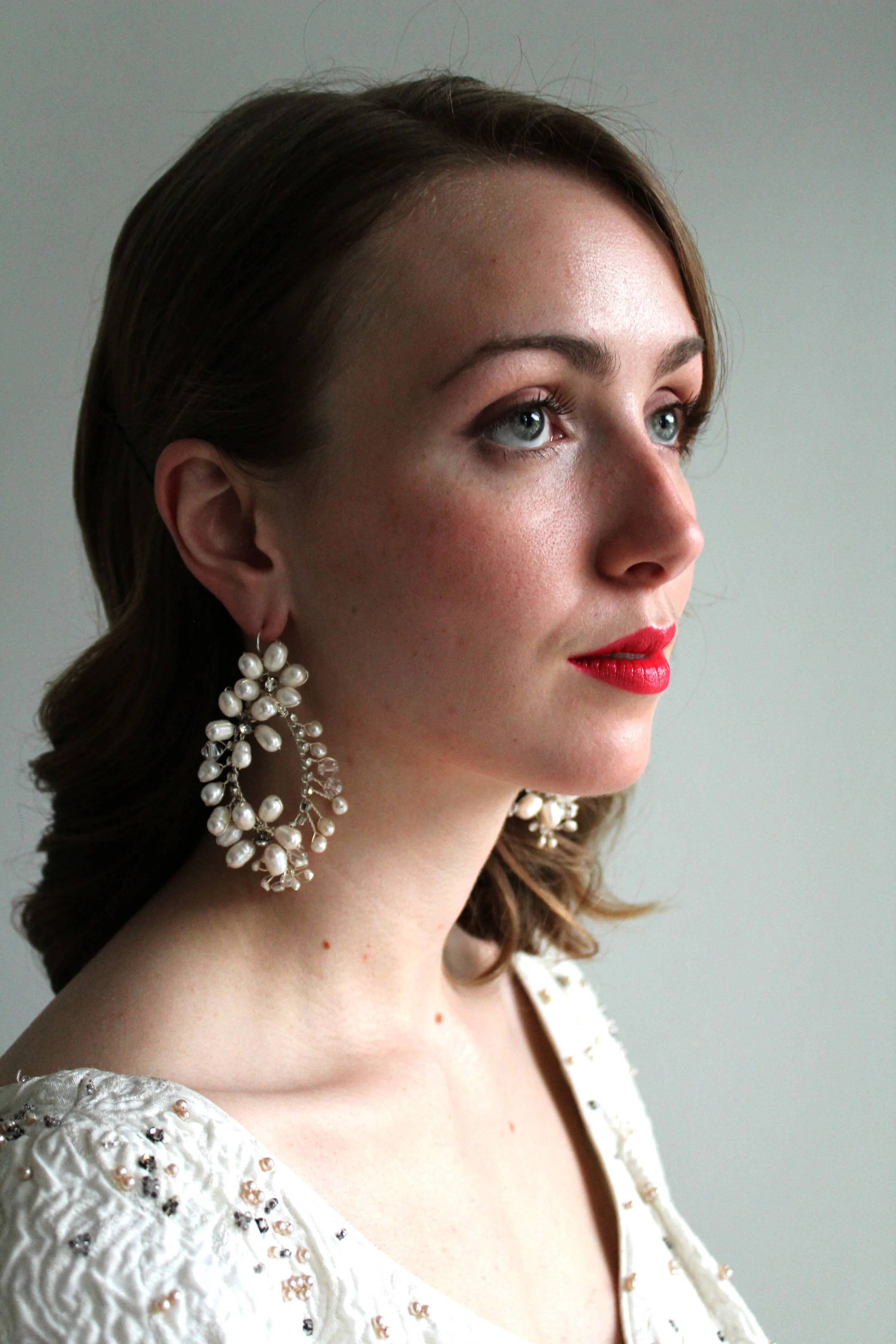 Freshwater Pearl and Crystal Beaded Earring