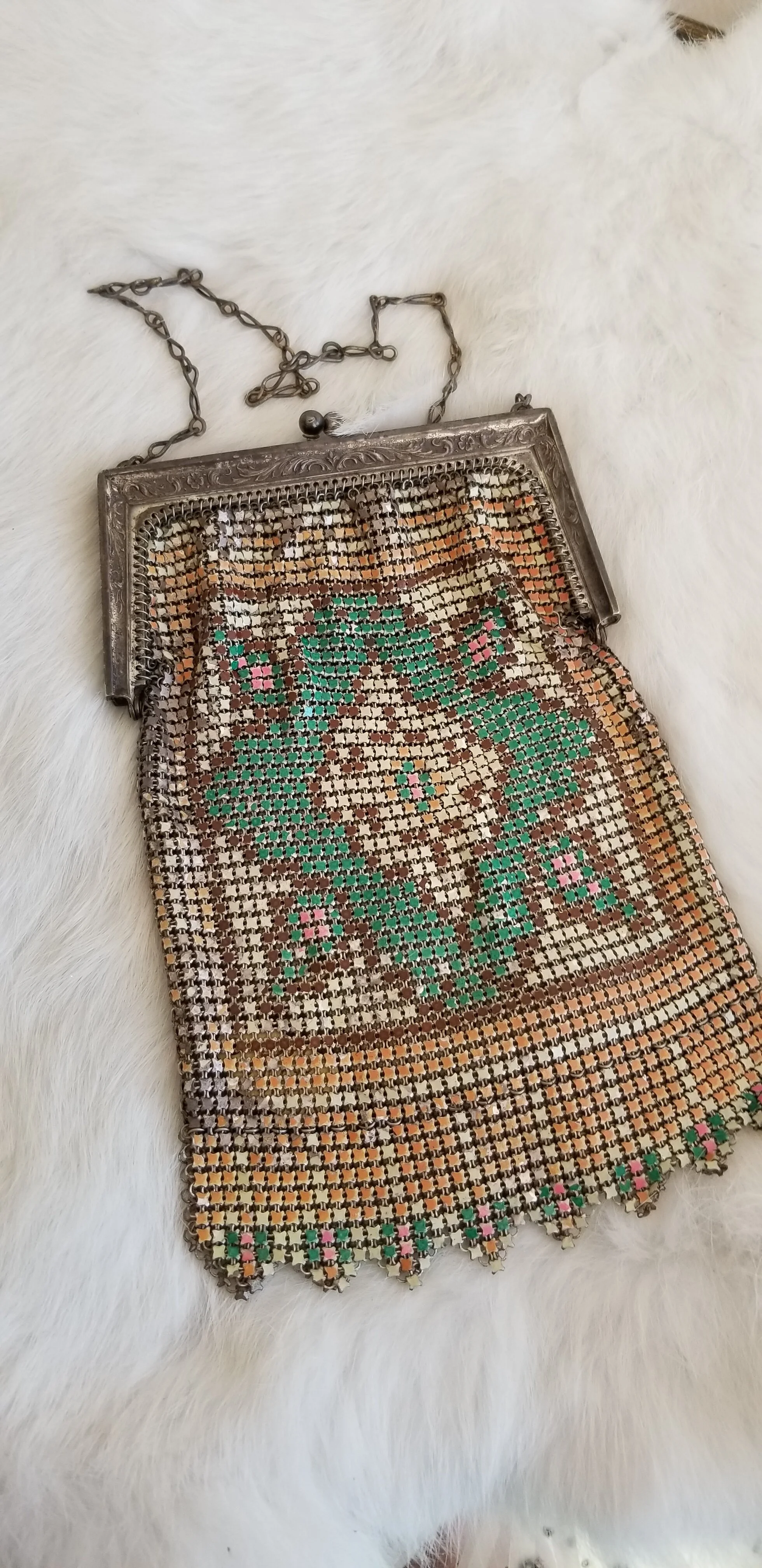 vintage chainmail purse