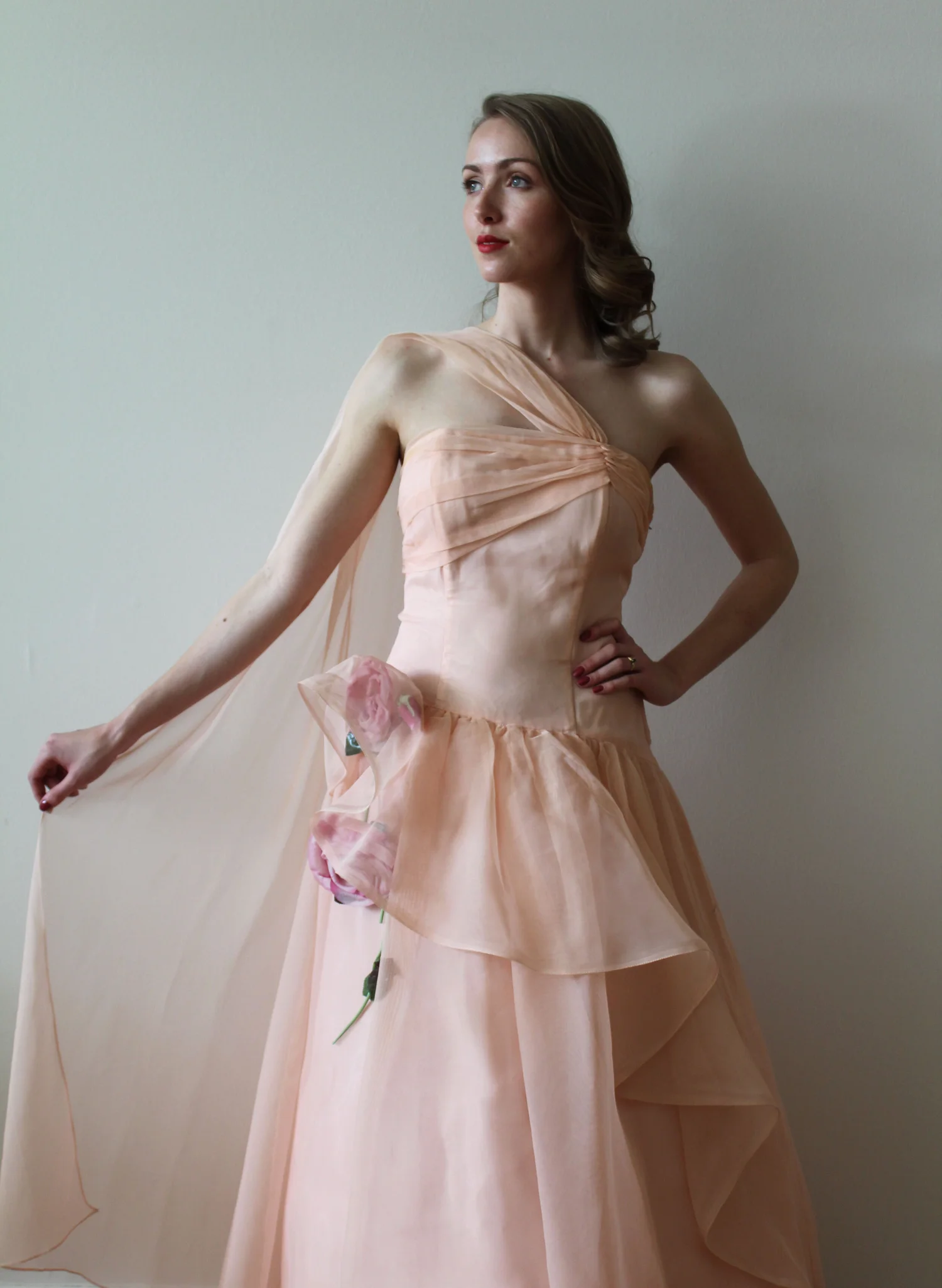 princess polly baby blue dress SOLD: 80s pink satin ball gown bridesmaid dress main image 1