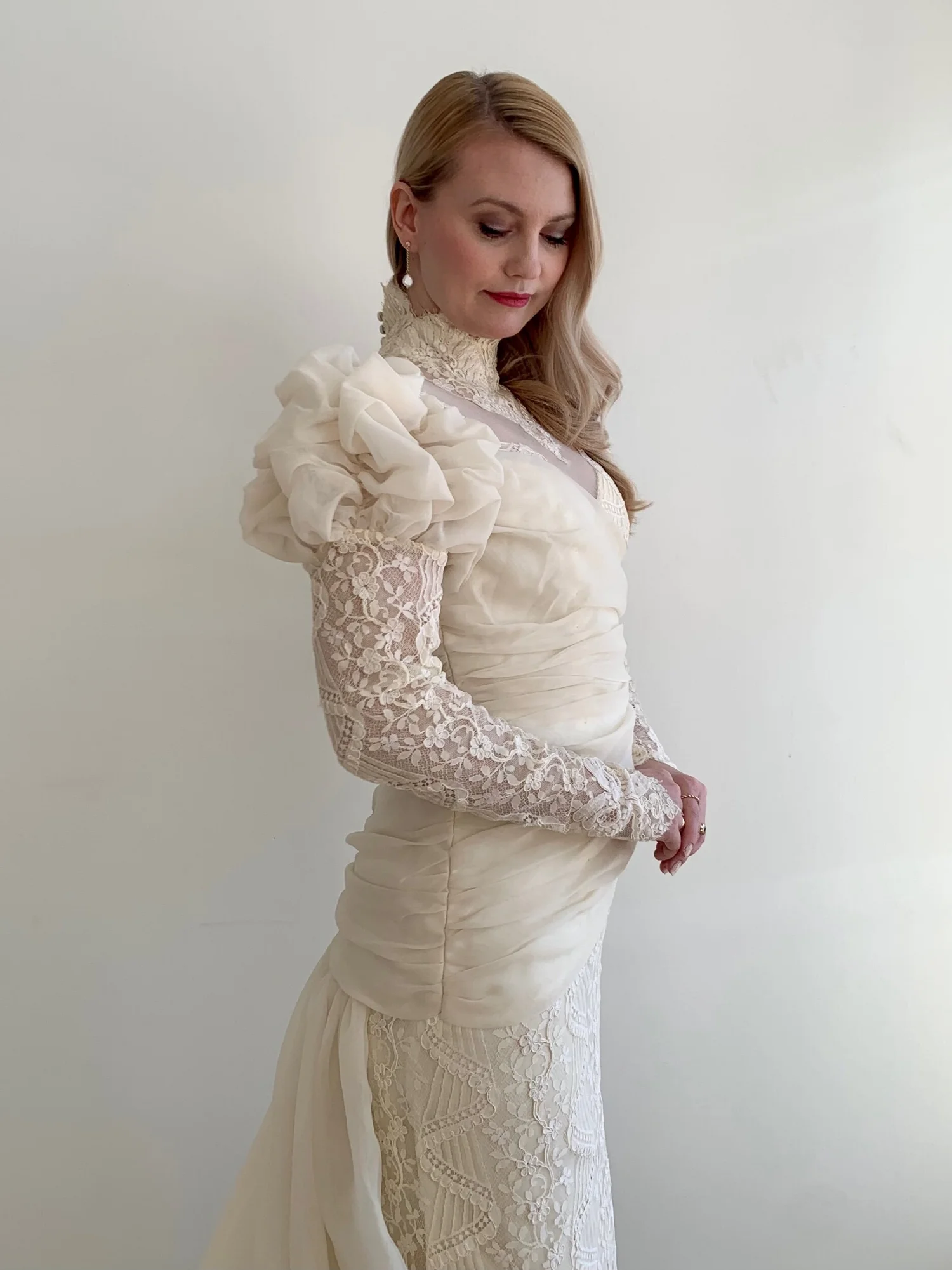 red long sleeve lace maxi dress Petal & Pup Women's Keani Long Sleeve Lace Gown - Red