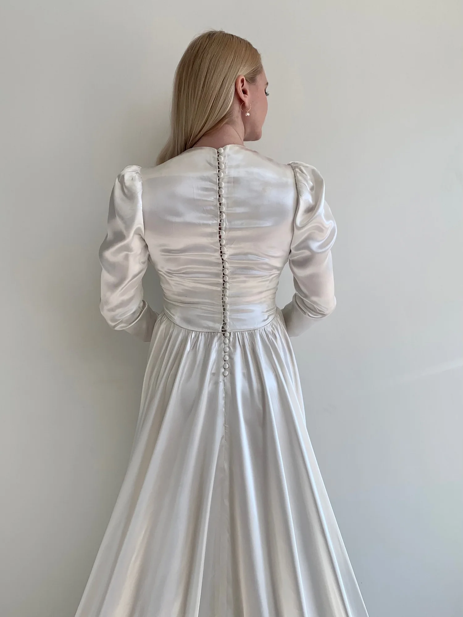liquid satin wedding dress vintage Vintage 1930s-1940s Liquid Satin Wedding Dress Lucille  Miranda's Vintage  Bridal