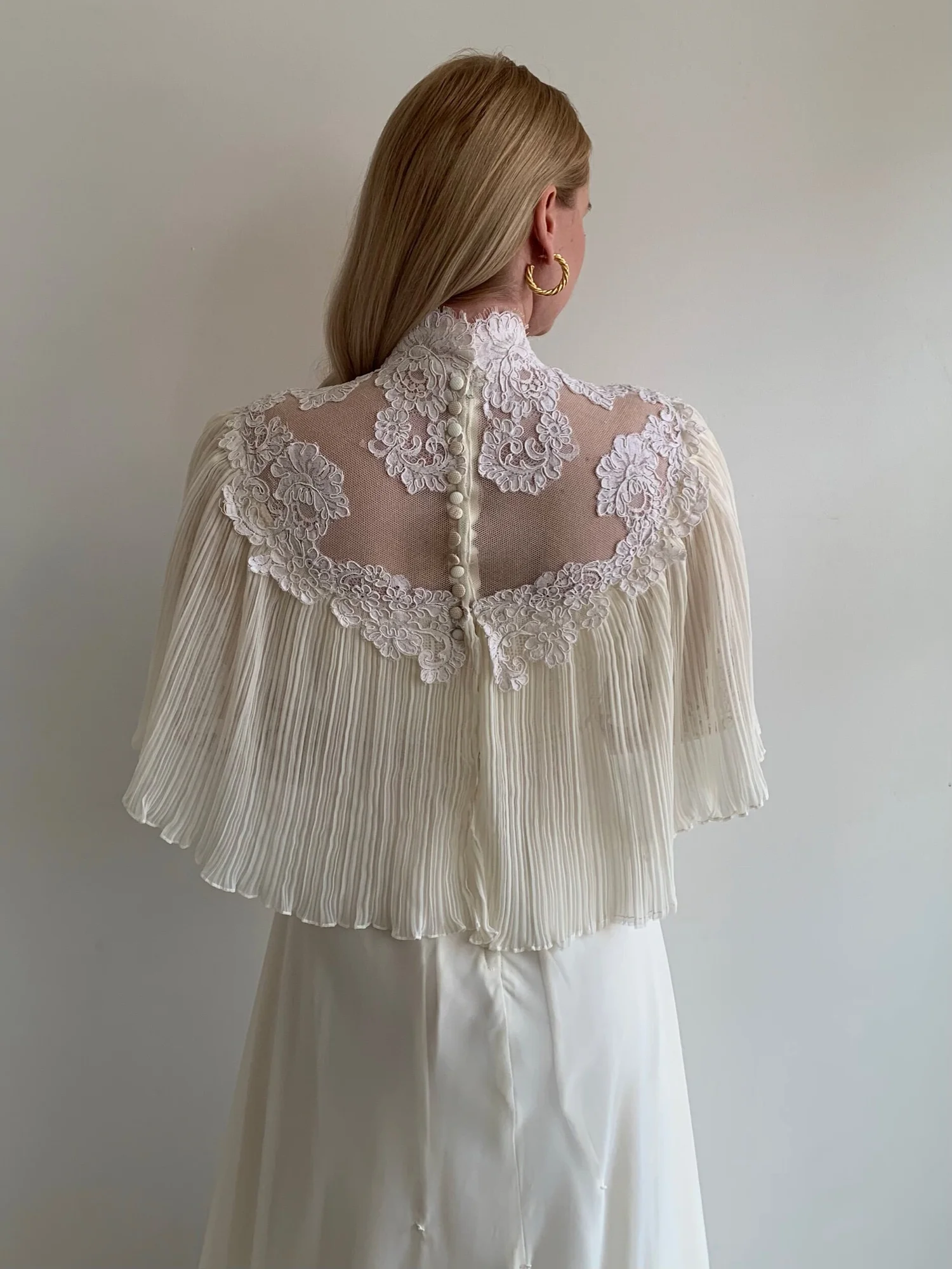 1970s Ivory Lace Wedding Dress Sabine  Miranda's Vintage Bridal