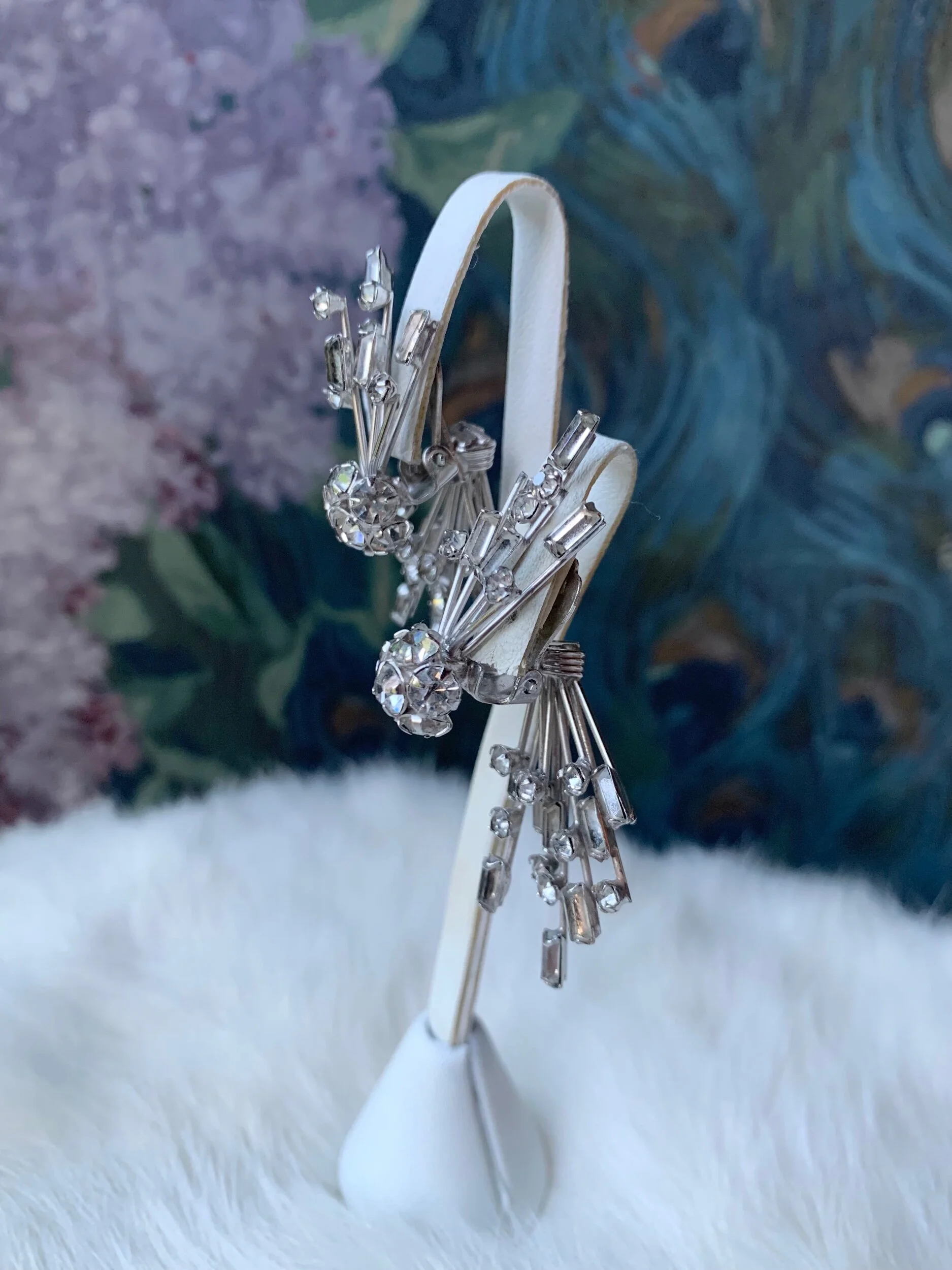 1940s Crystal Earring in Burst Design