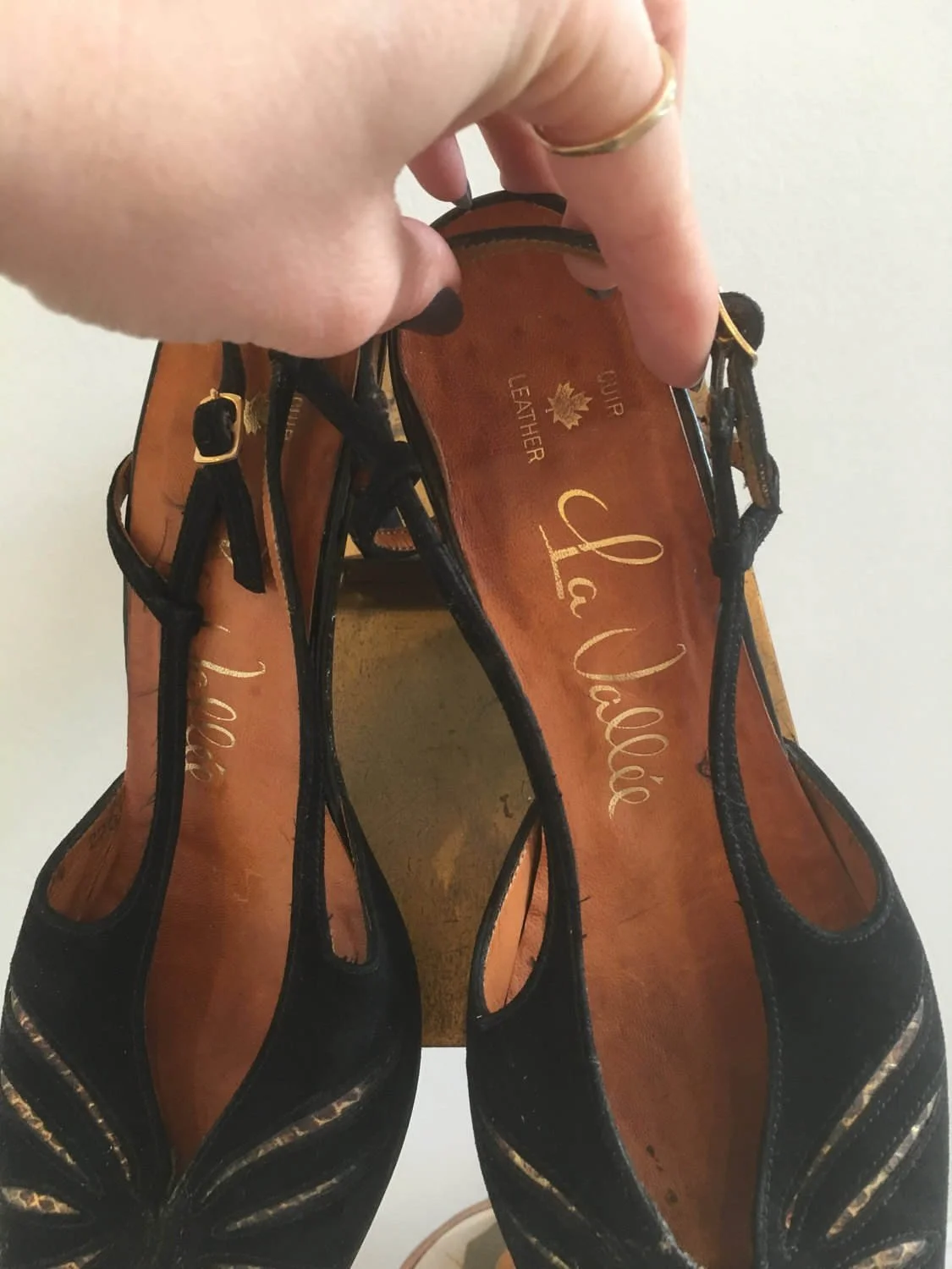 Vintage La Vallee Slingback High Heels  Miranda's Vintage Bridal