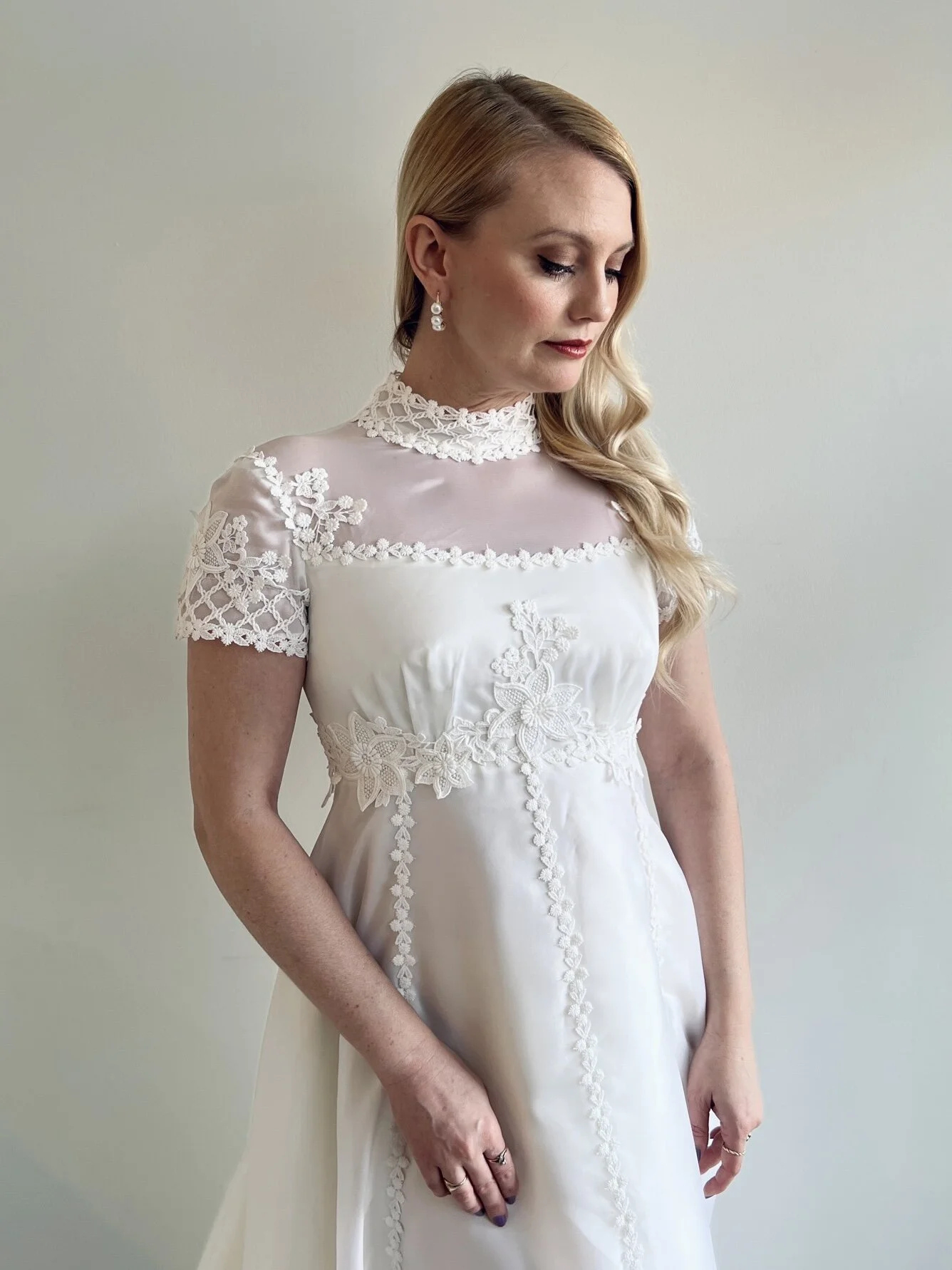 70s short wedding dress Vintage Style 70s Ankle Length Wedding Dress