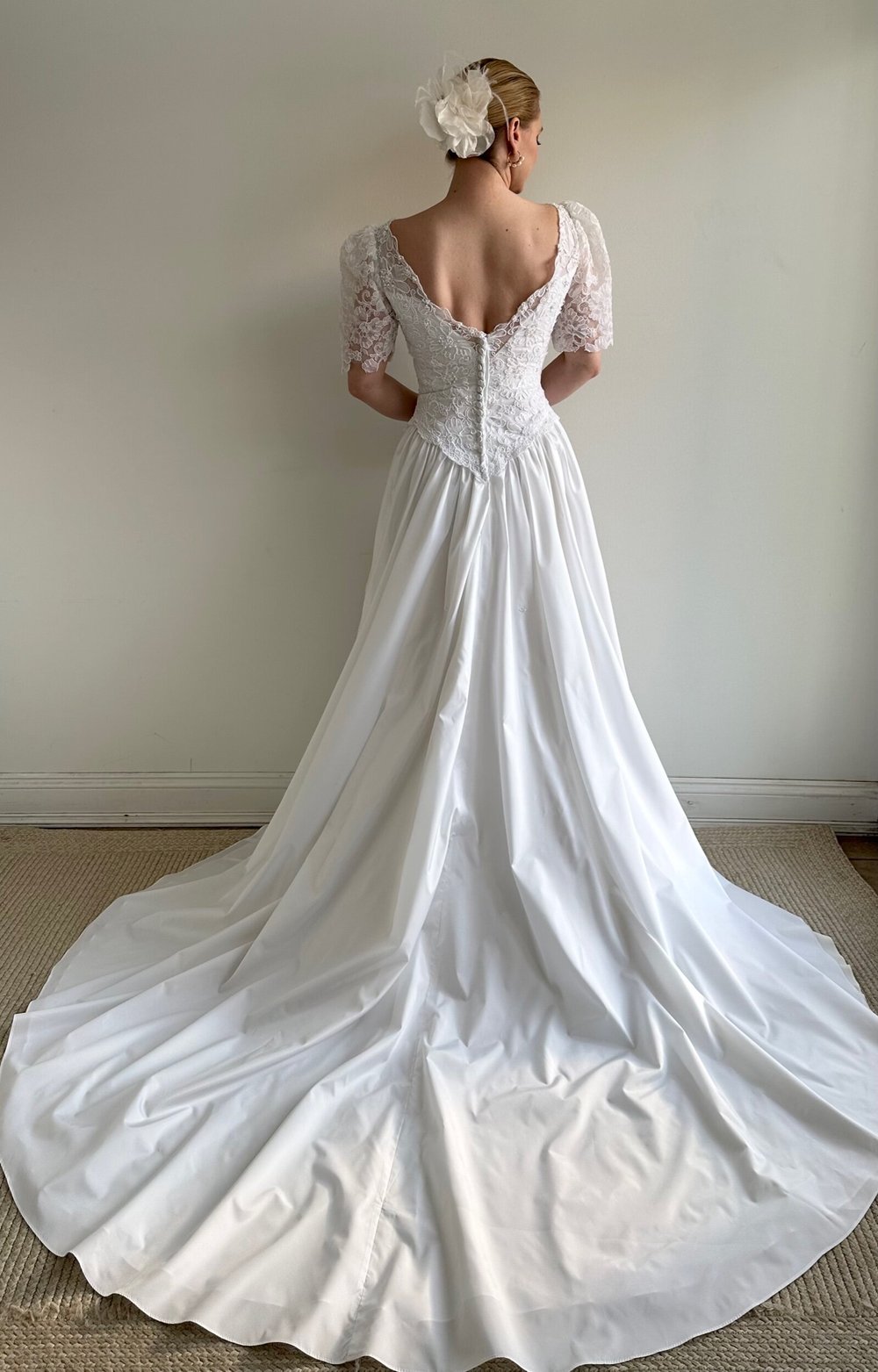 Vintage 1990s Scoop Neck Wedding Dress - Sandee  Miranda's Vintage Bridal