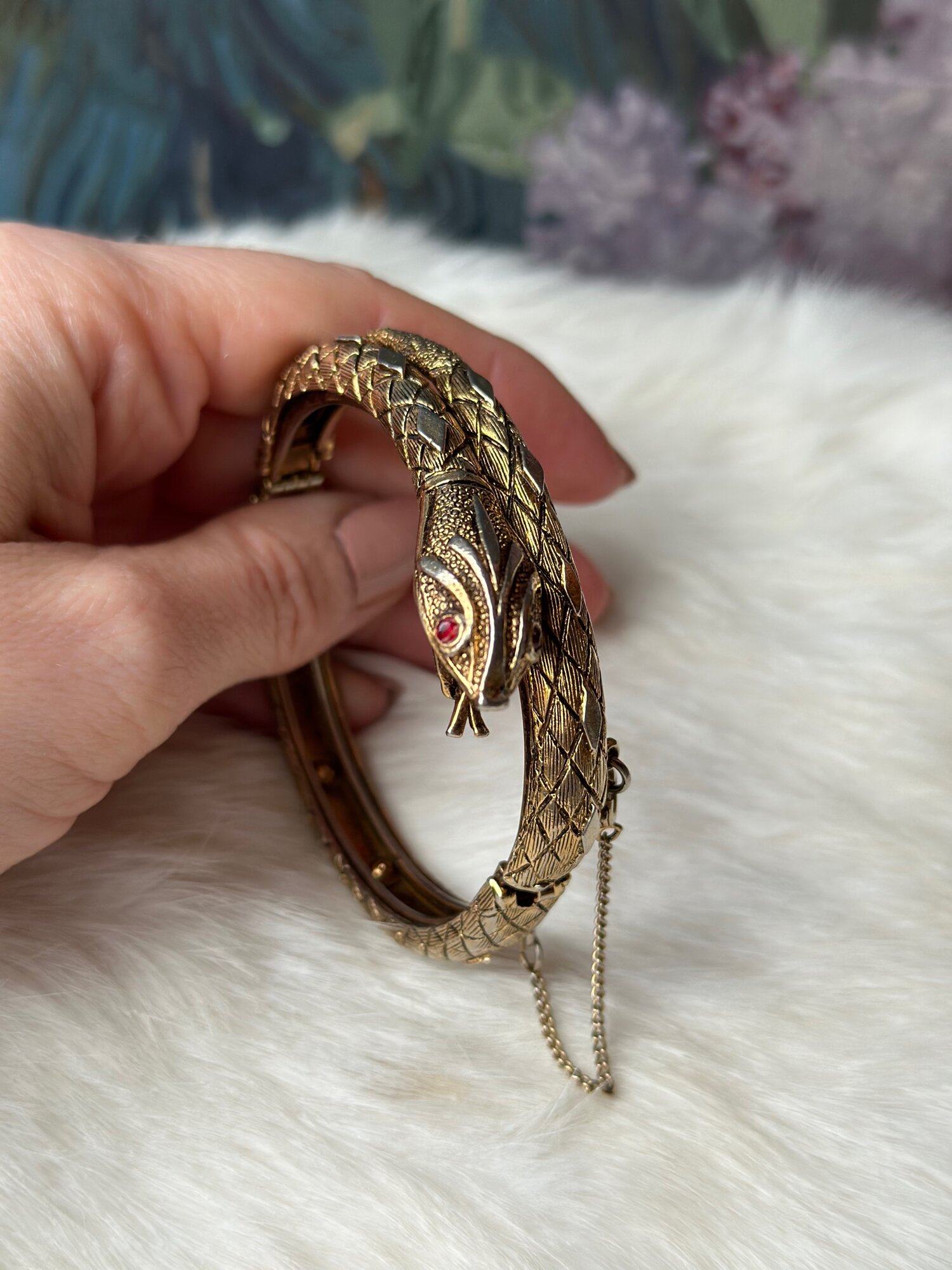 1970s Snake Motif Metal Cuff Bracelet — Miranda's Vintage Bridal