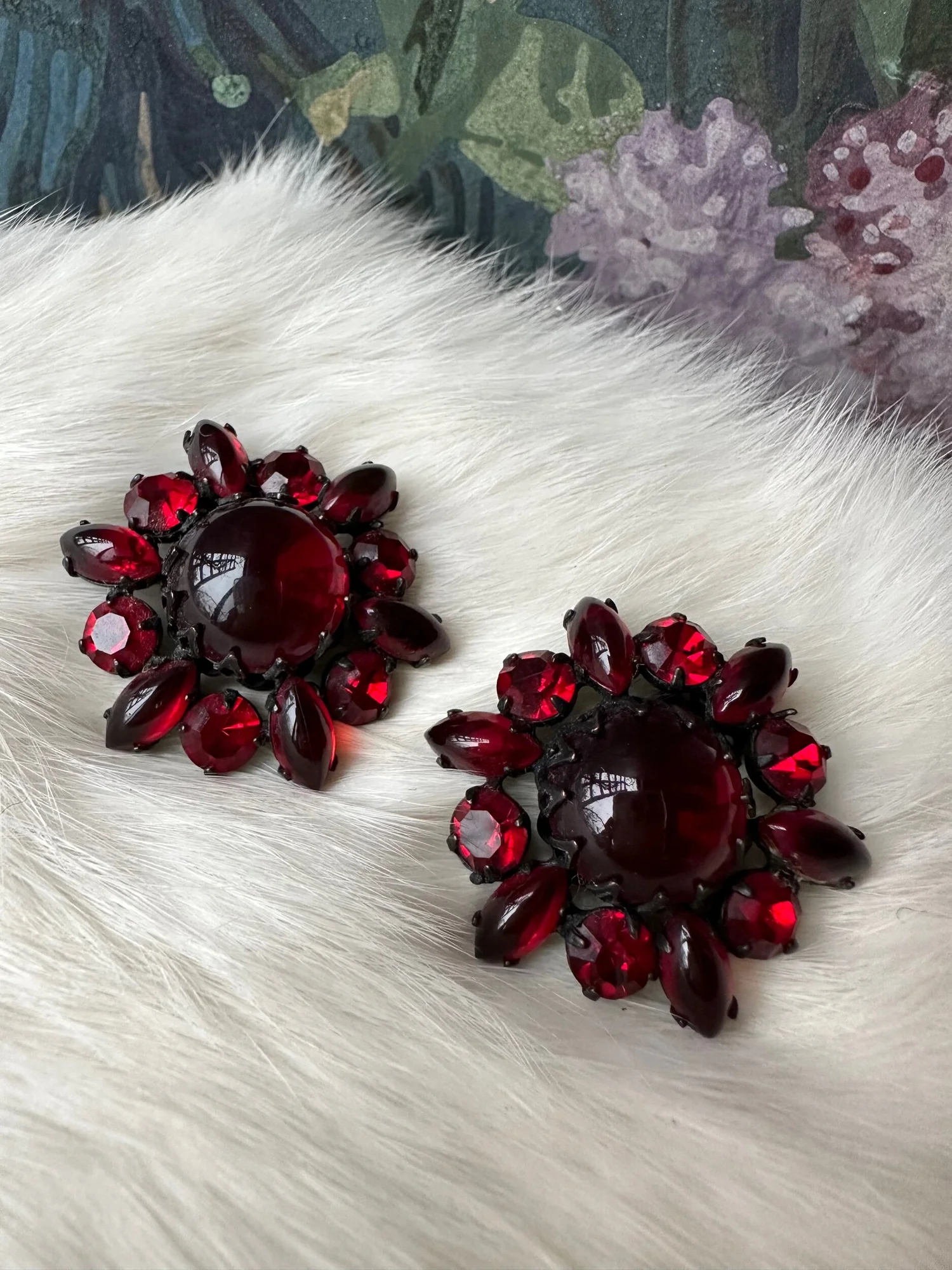 ★VINTAGE HOLLYWOOD★ All Crystal Color Earcuff_VH23N1EA104B Art Deco Vintage Hollywood Crystal Earrings by Sweet Romance