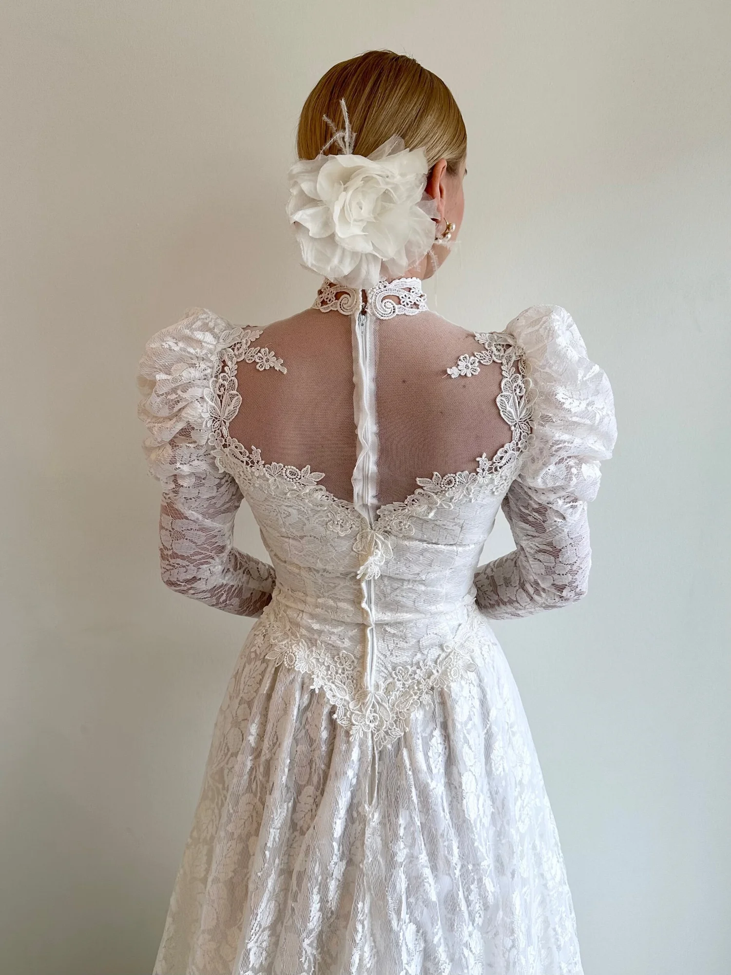 chinese dress ladies off white wedding dress with puffy sleeves – Wedding dresses by Alena  Plokhova main image 1