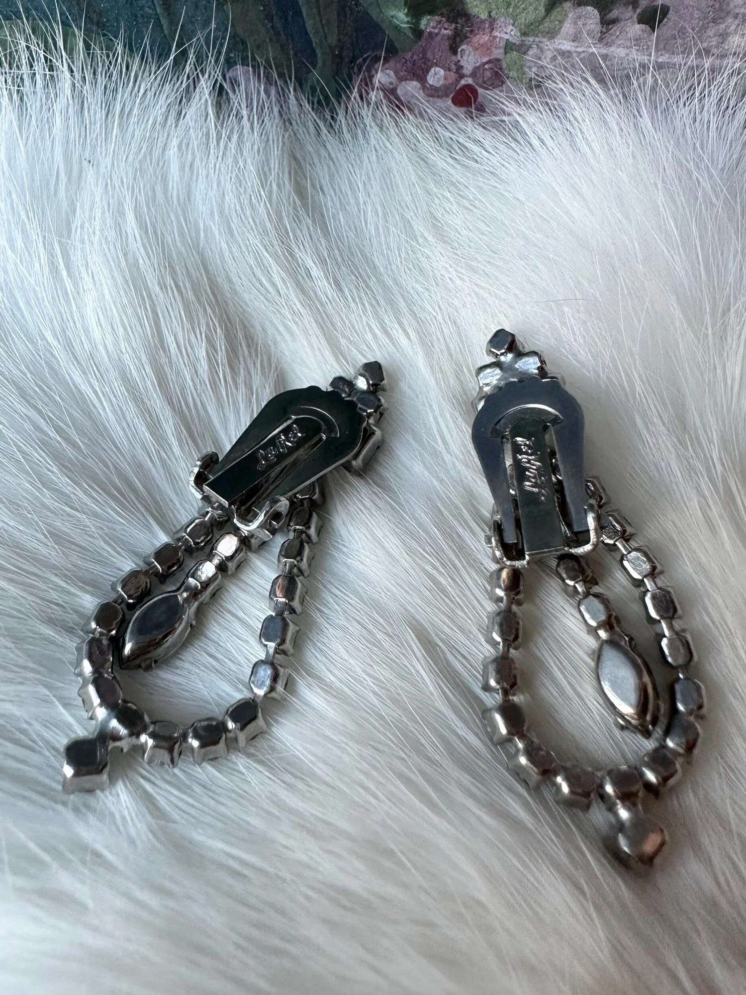 1950s Light Blue Crystal Earrings — Miranda's Vintage Bridal