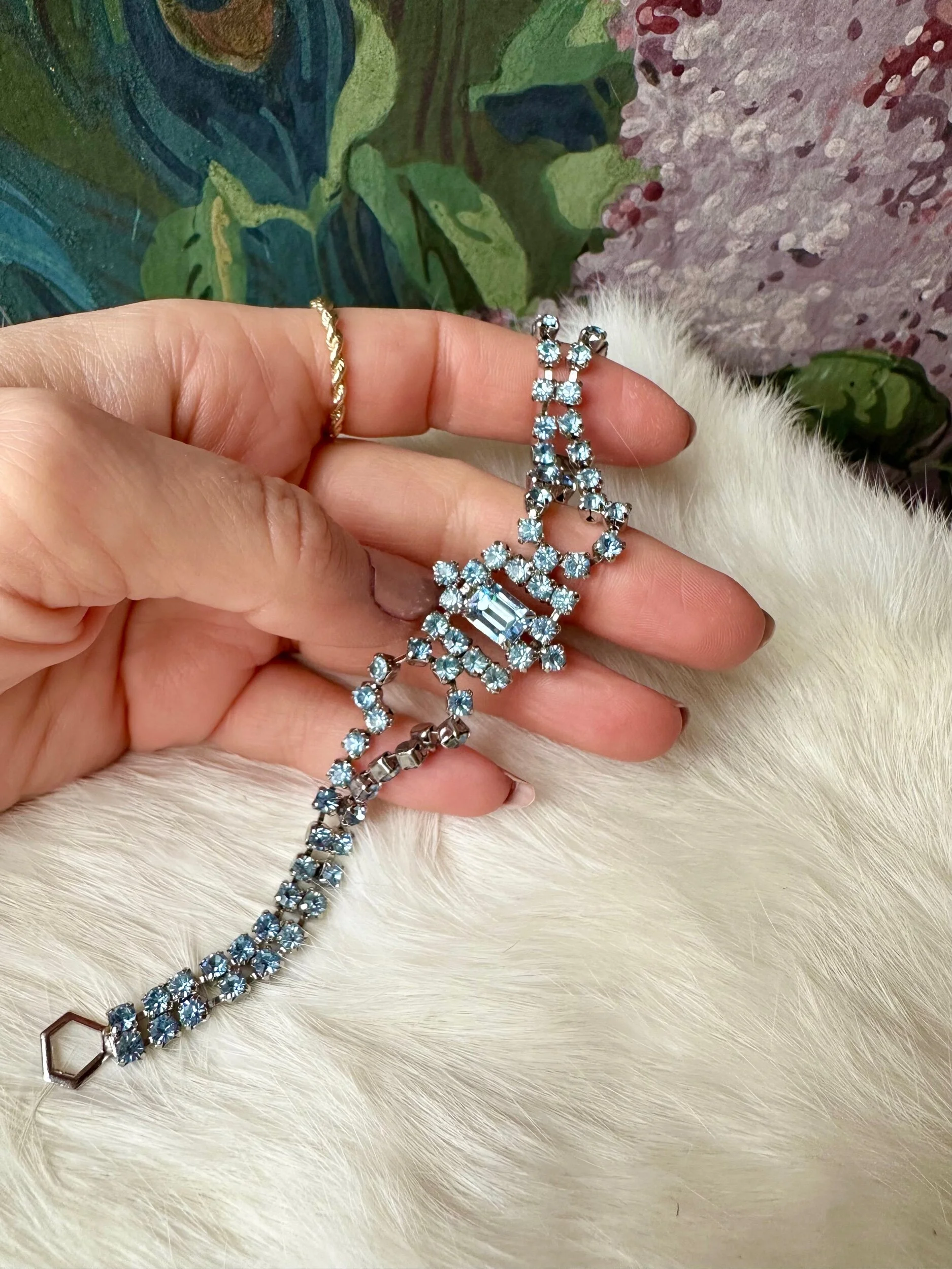 1950s Light Blue Crystal Bracelet