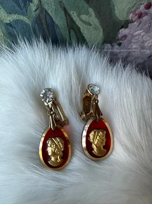 Red vintage earrings best sale