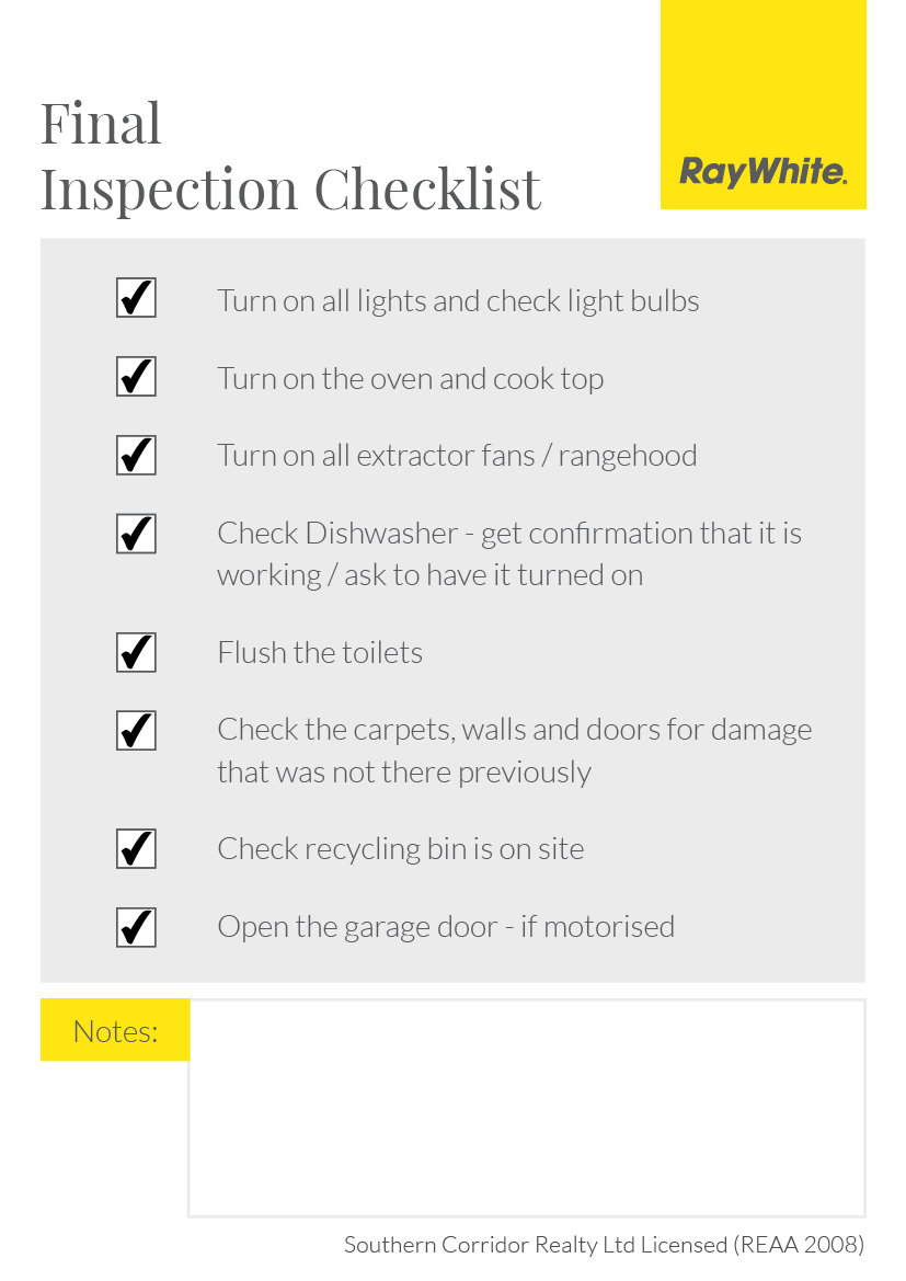 Final Inspection Checklist