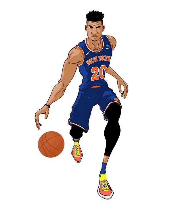 This one is of @kknox_23 - career game for the rookie today. Yeah!
.
.
.
#Knicks #kevinknox #rookie #newyork #newyorkknicks #easternconference #nyc #nba #basketball #draw #drawing #digital #sketch #art #illustration #ipad #procreate