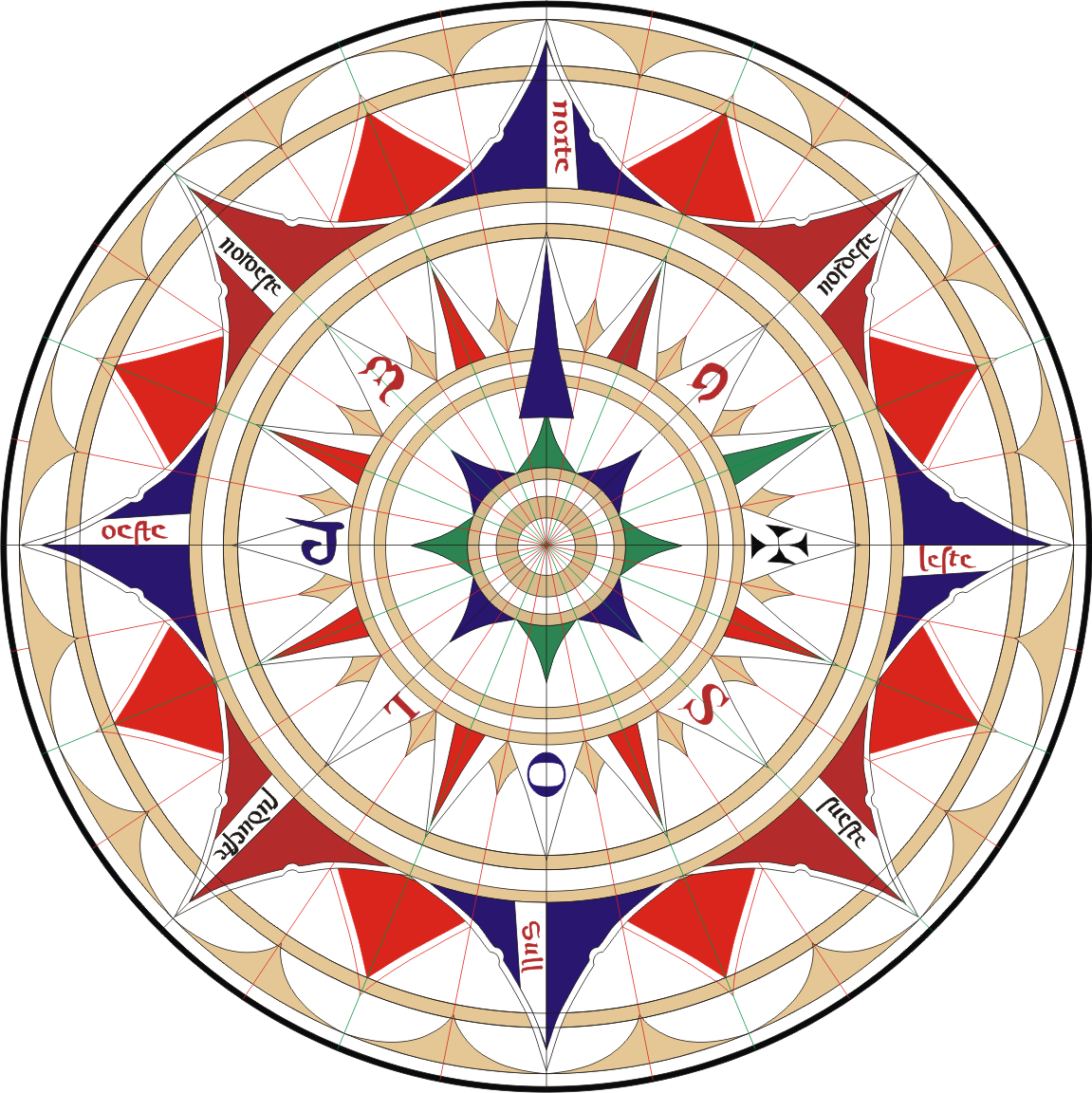 Wind rose, an image from Wikimedia Commons (click to view at full size).