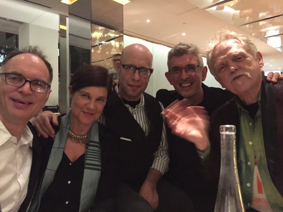 In the MoMA bar after the launch, L>R- Ken Wissoker, Kit Fitzgerald, Peter Gordon, Tim Lawrence, Jim Fouratt. .jpg