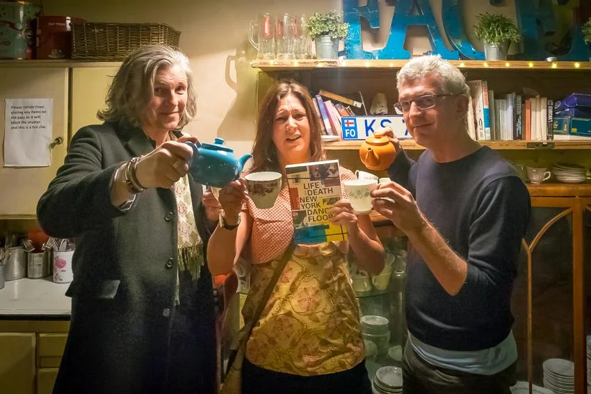 The Baltic Social, Liverpool: Tea time (apparently) with Greg Wilson and Paula McMahon at the Baltic Social in Liverpool. Photo by Martin Noakes.