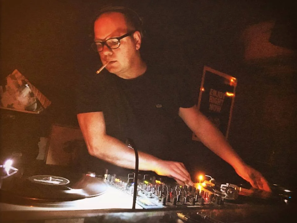 Finn Johannsen DJing at PAL, Hamburg, after the book talk. It was great to have a dance at the end of four nights of talks. Photo Katja Ruge 