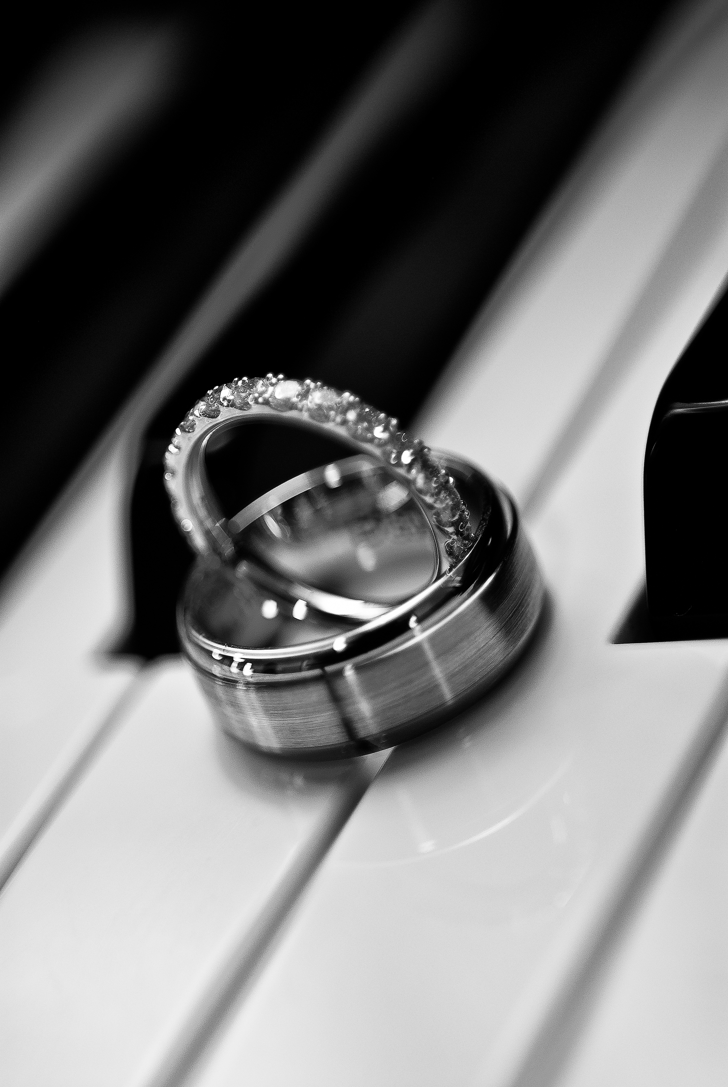 Wedding Rings on Piano at a Wedding - Peter Farrar