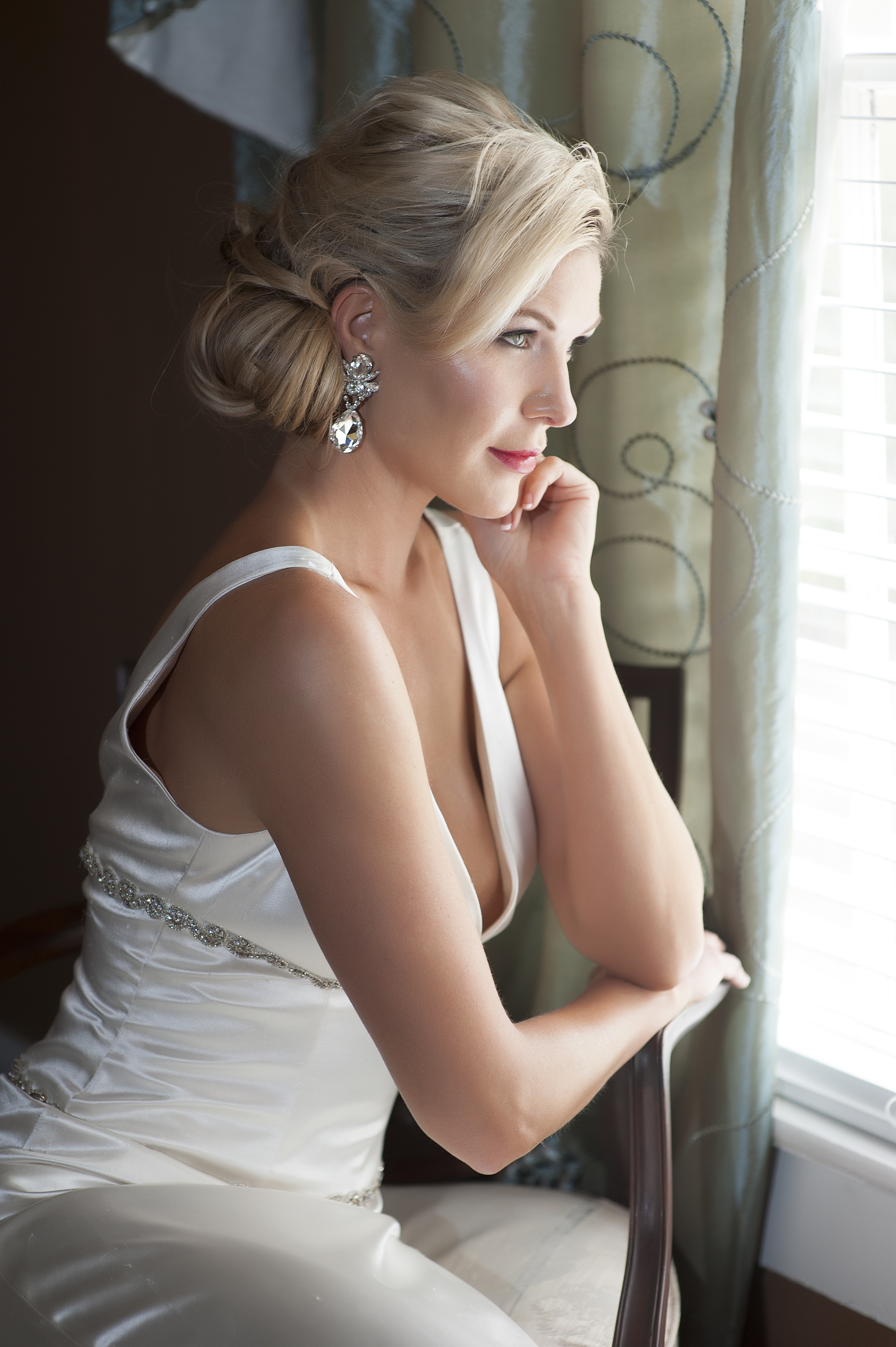 Bride at Window, Hampshire Wedding Photographers, Kenneth Light Studios - Peter Farrar