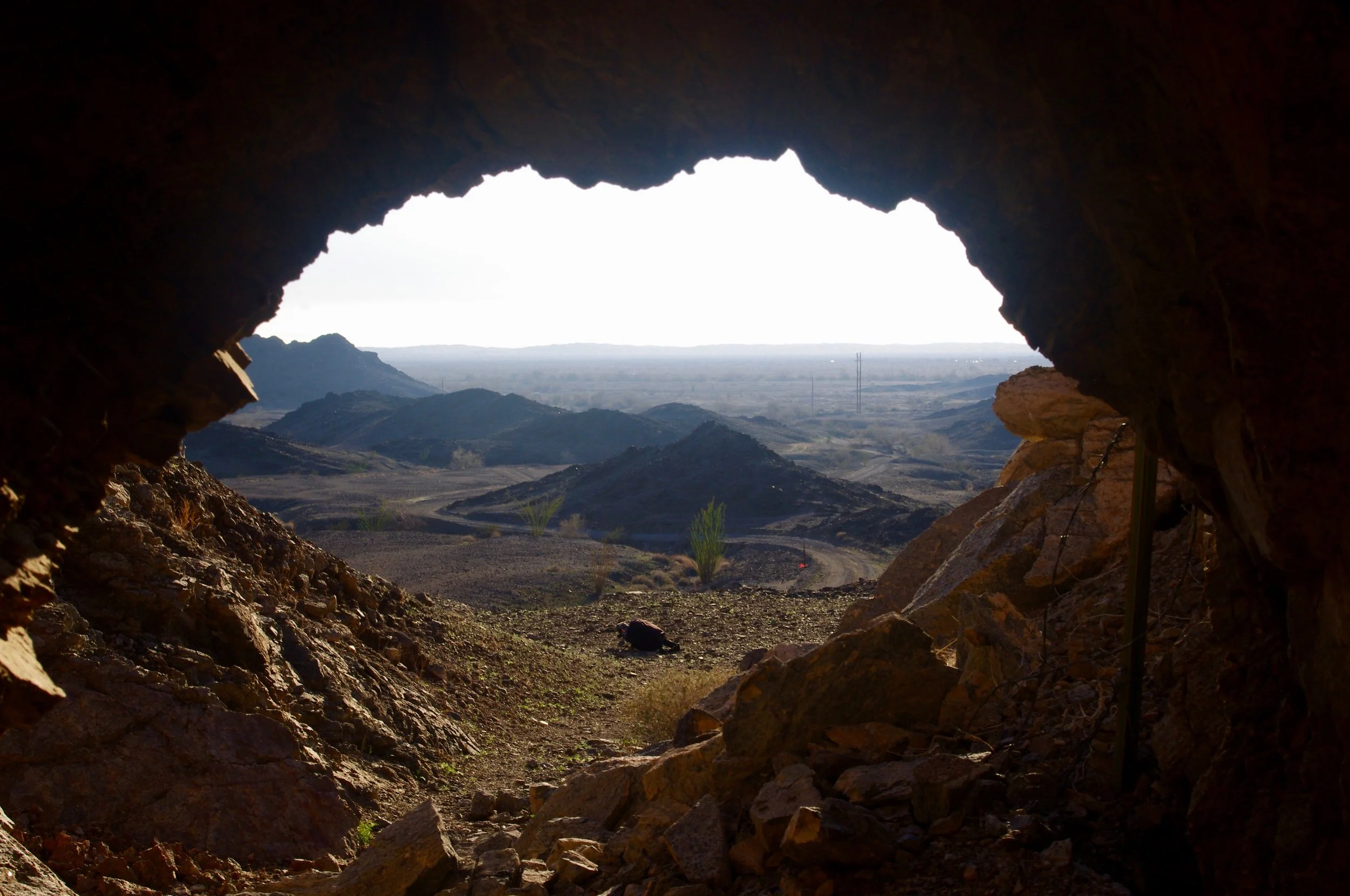 This is the view from inside the mine shaft, or at least as far as I could get inside the mine shaft.