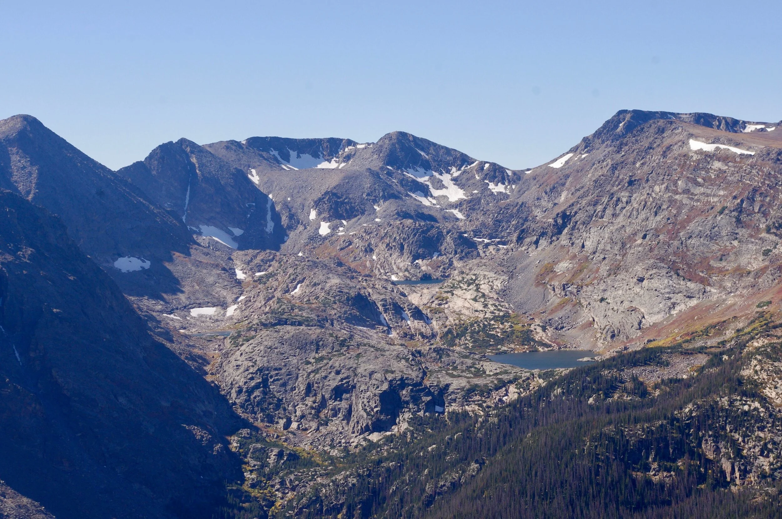 Tarns just east of the divide
