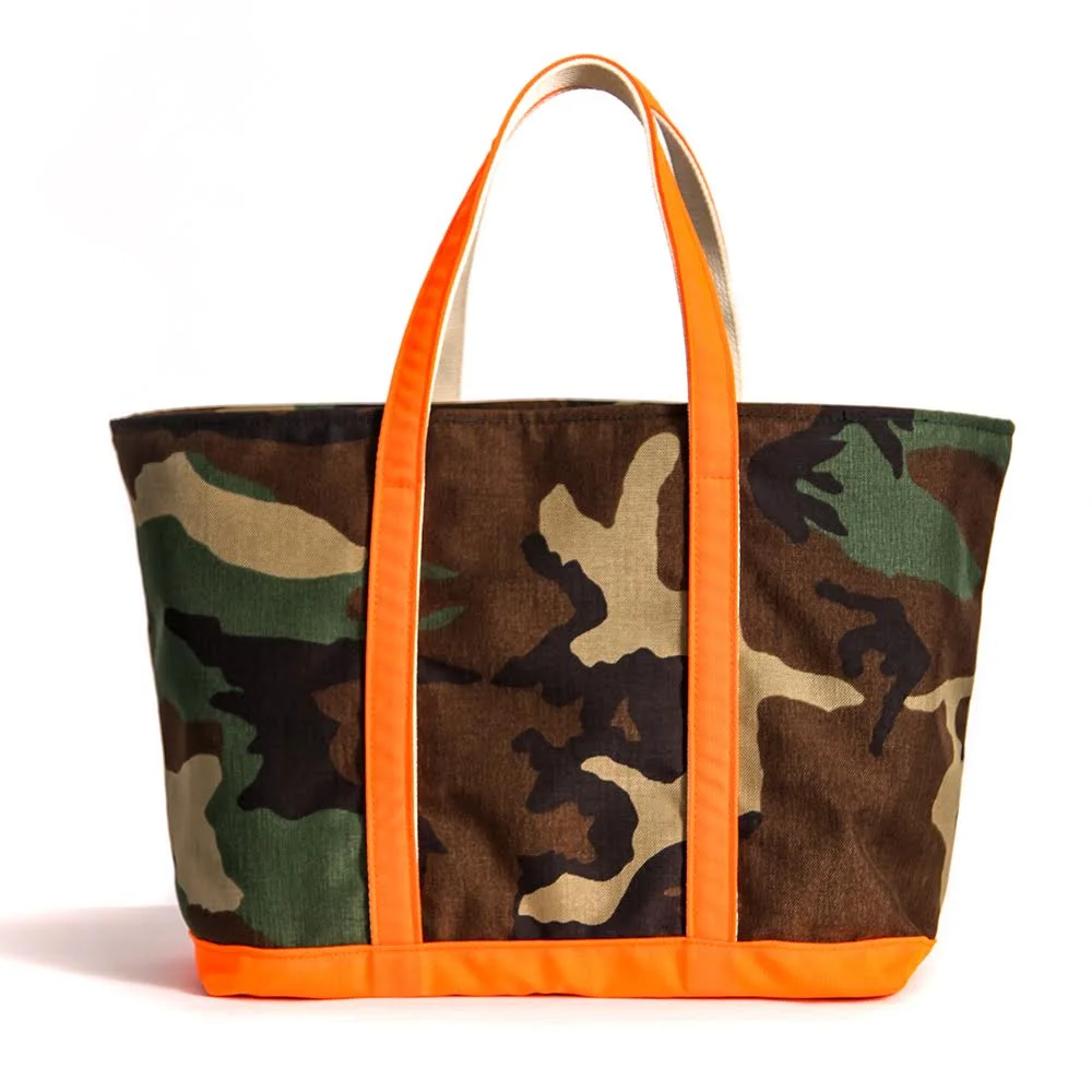orange camo bag
